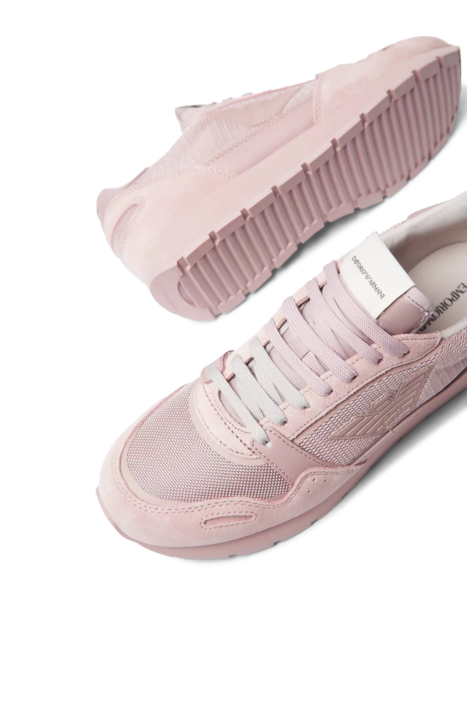 Mesh Suede Eagle Patch Sneakers