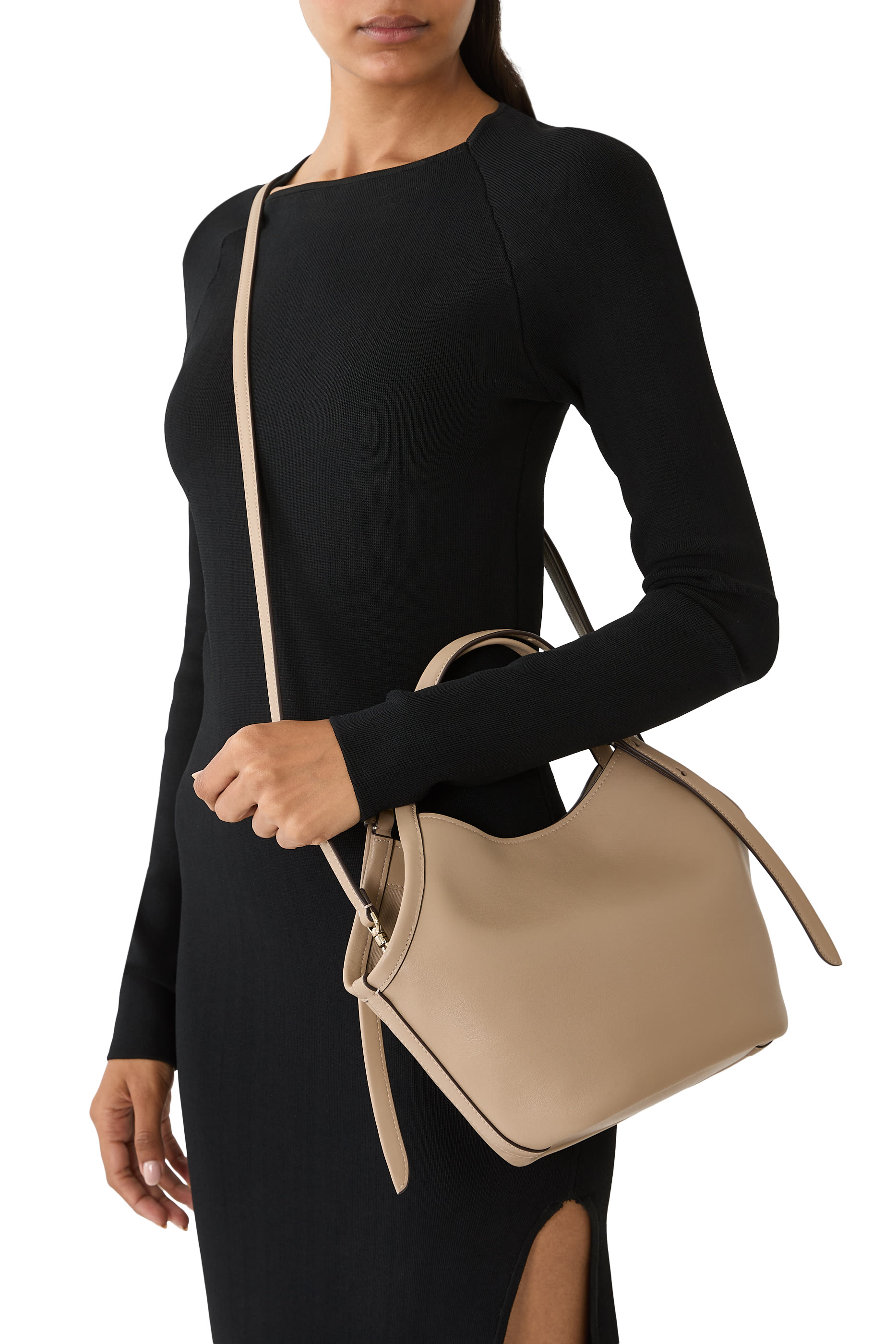 Deco Fine Grain Leather Small Tulip Tote