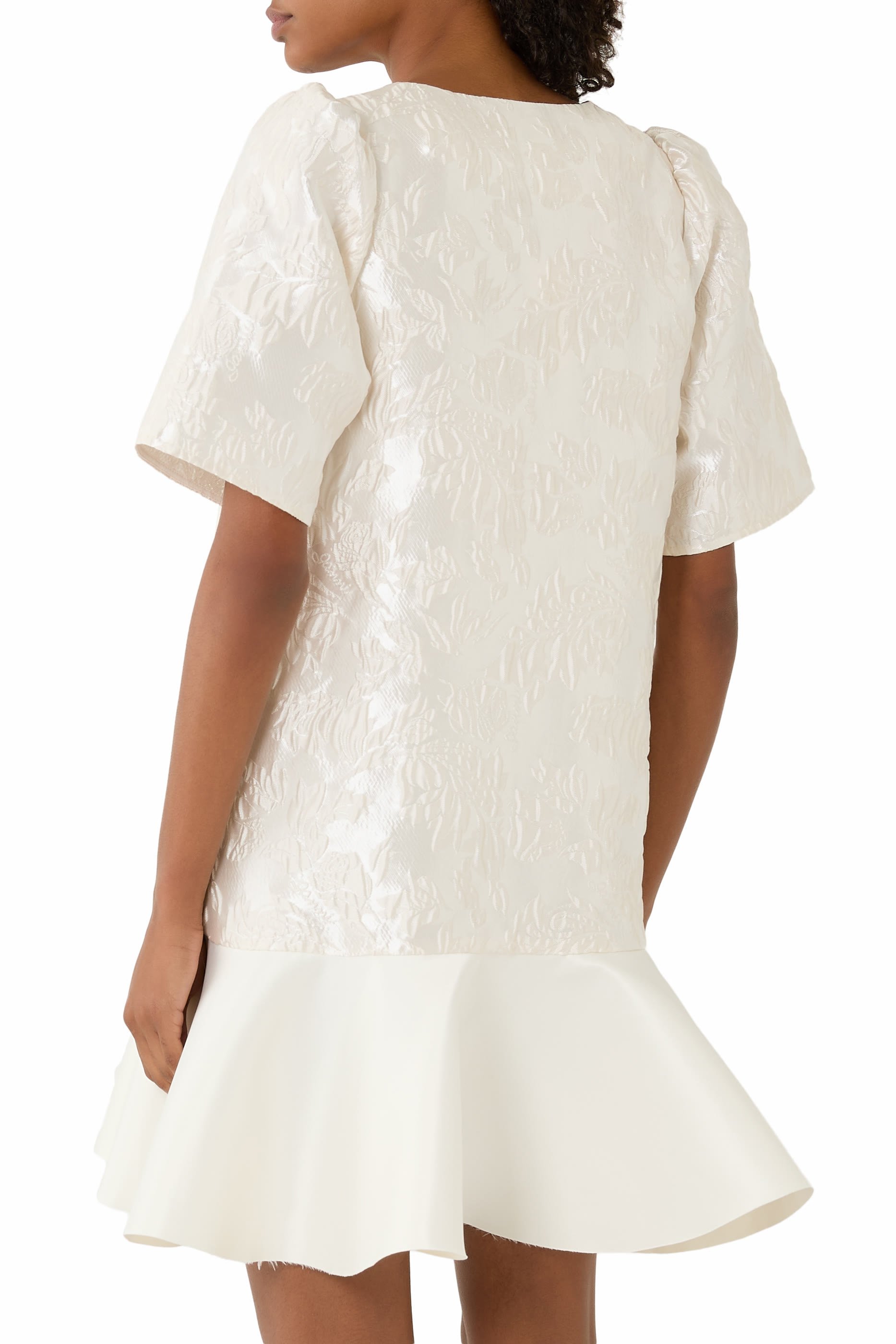  Satin Cloqu&eacute; Mini Dress 