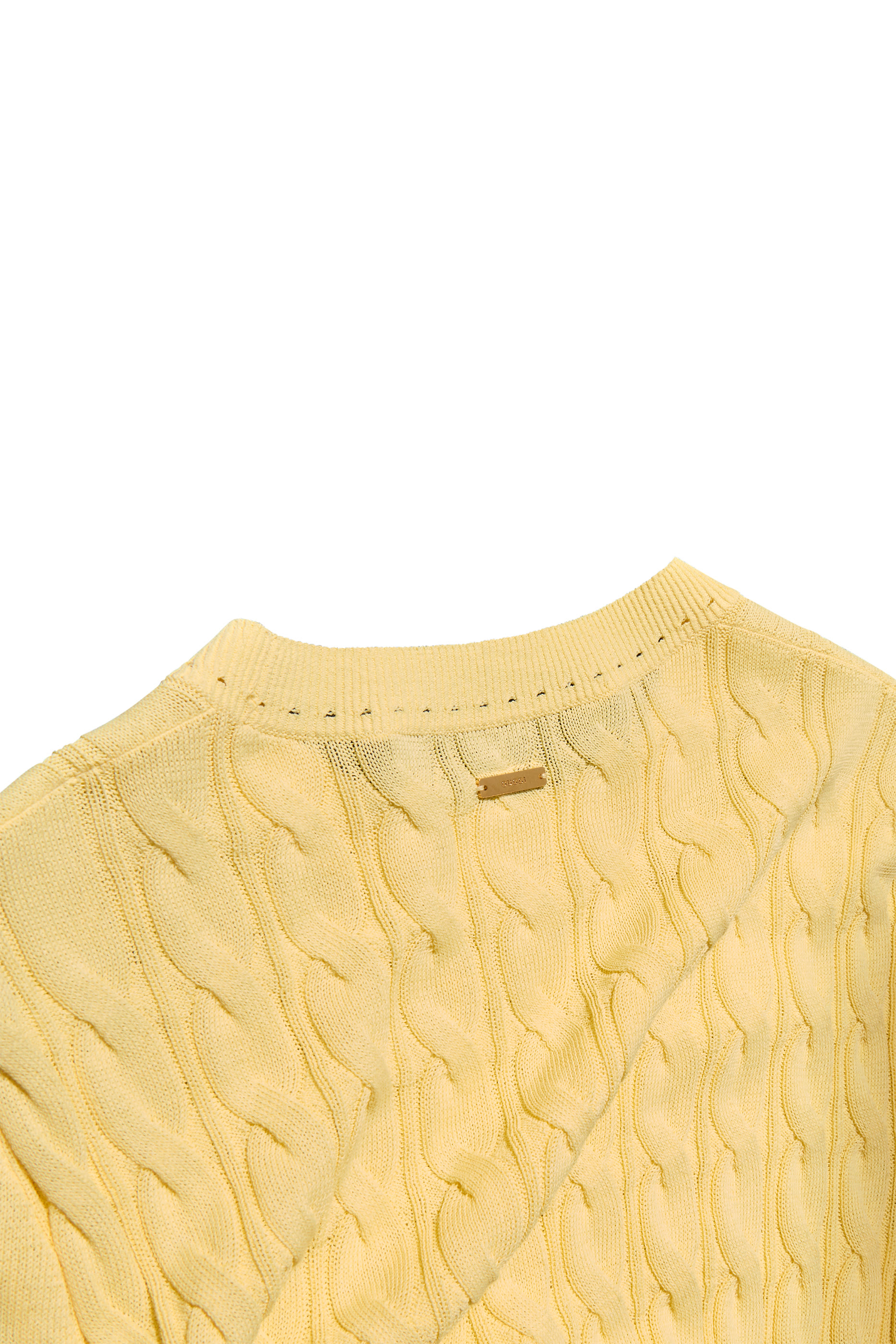 Braided Cotton Blend Cardigan 