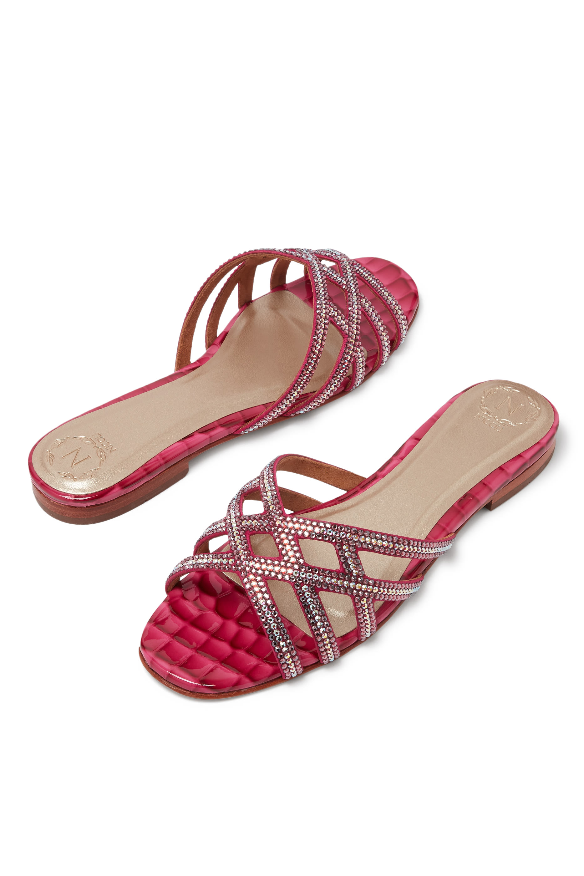 Zuri Crystal Flat Sandals