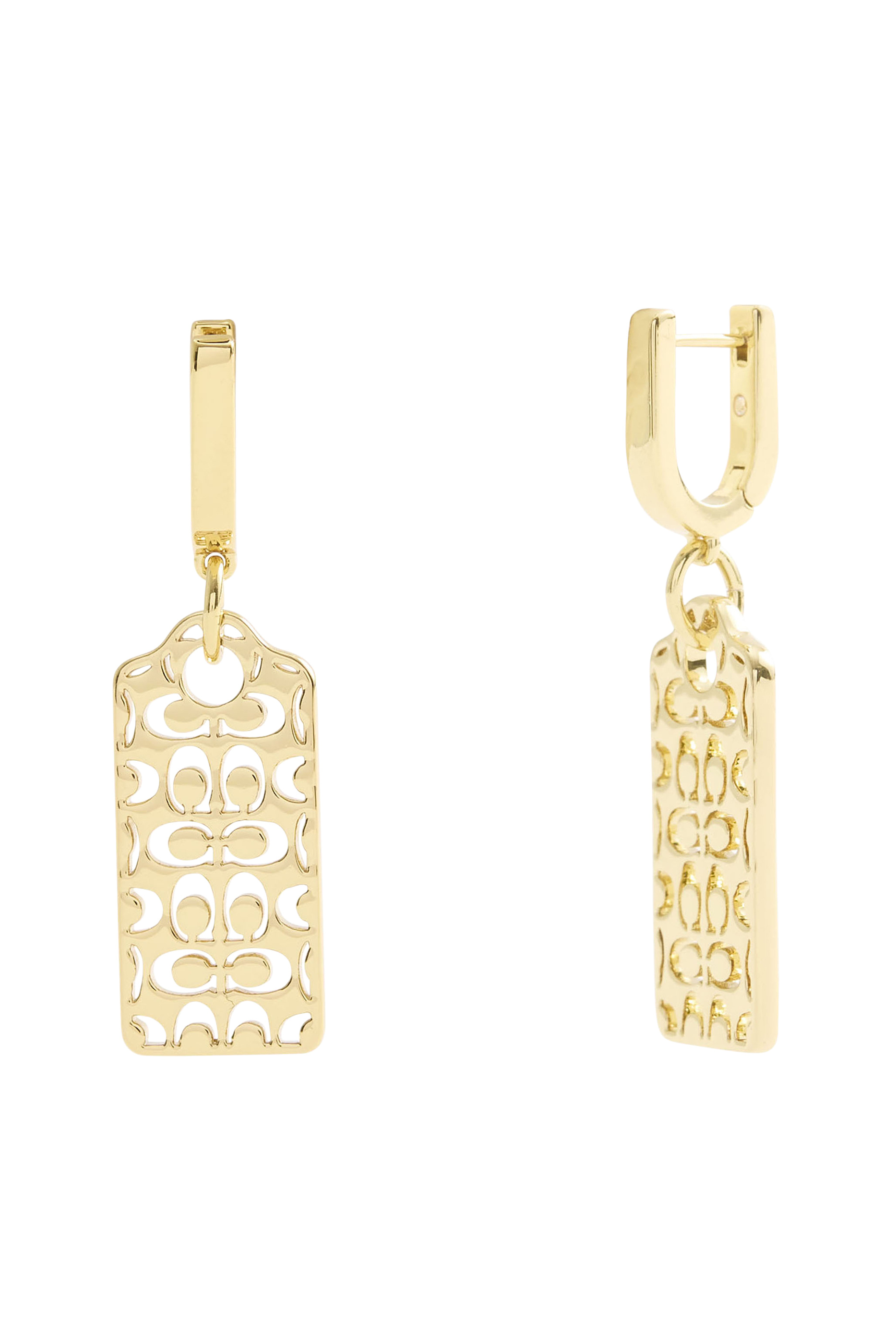 Cut Out Hangtag Drop Earrings