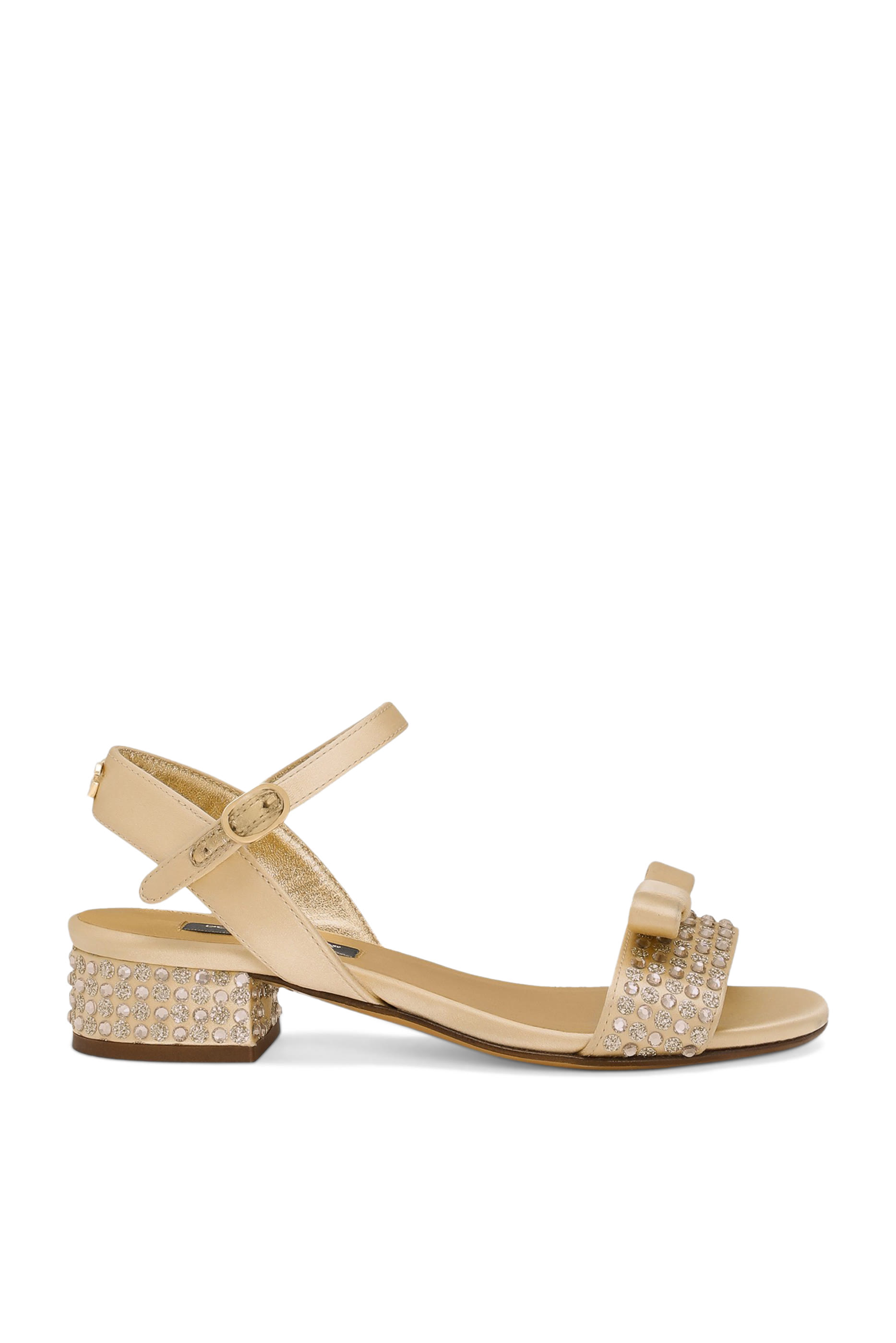 Kids Rhinestone Embellished Satin Sandals