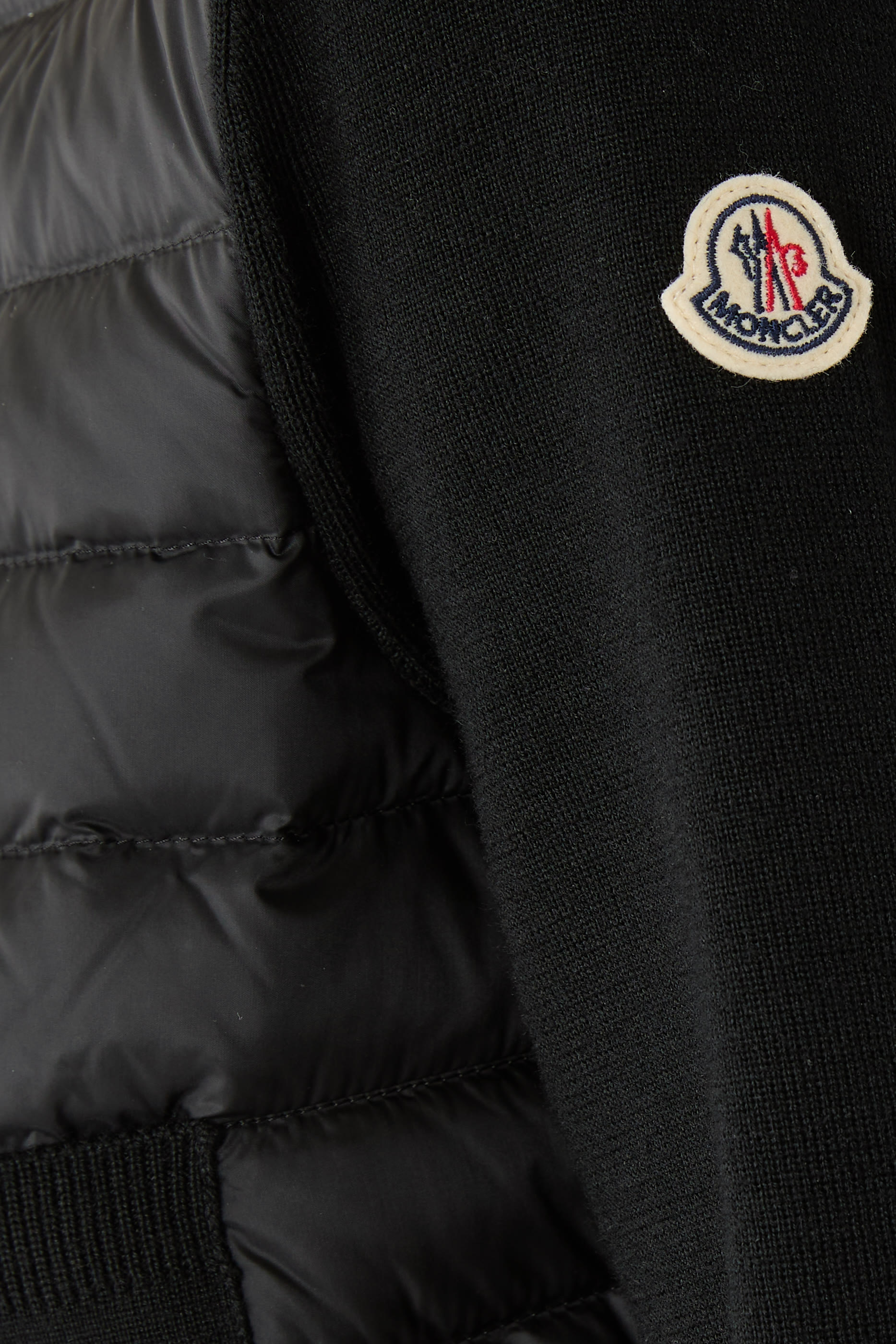 Padded Wool Zip-Up Cardigan