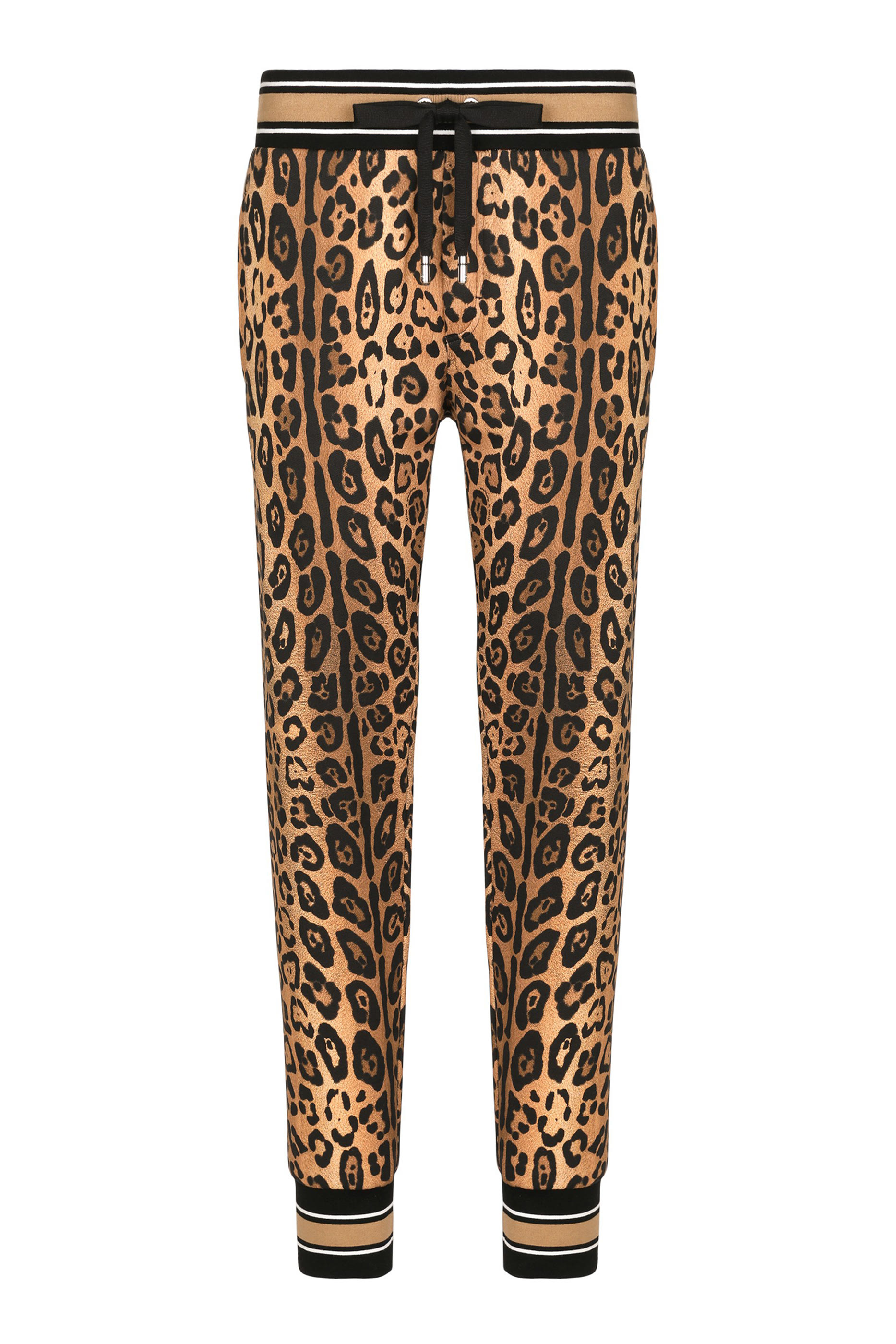 Jogging Pants with Leopard-Print Crespo and Tag
