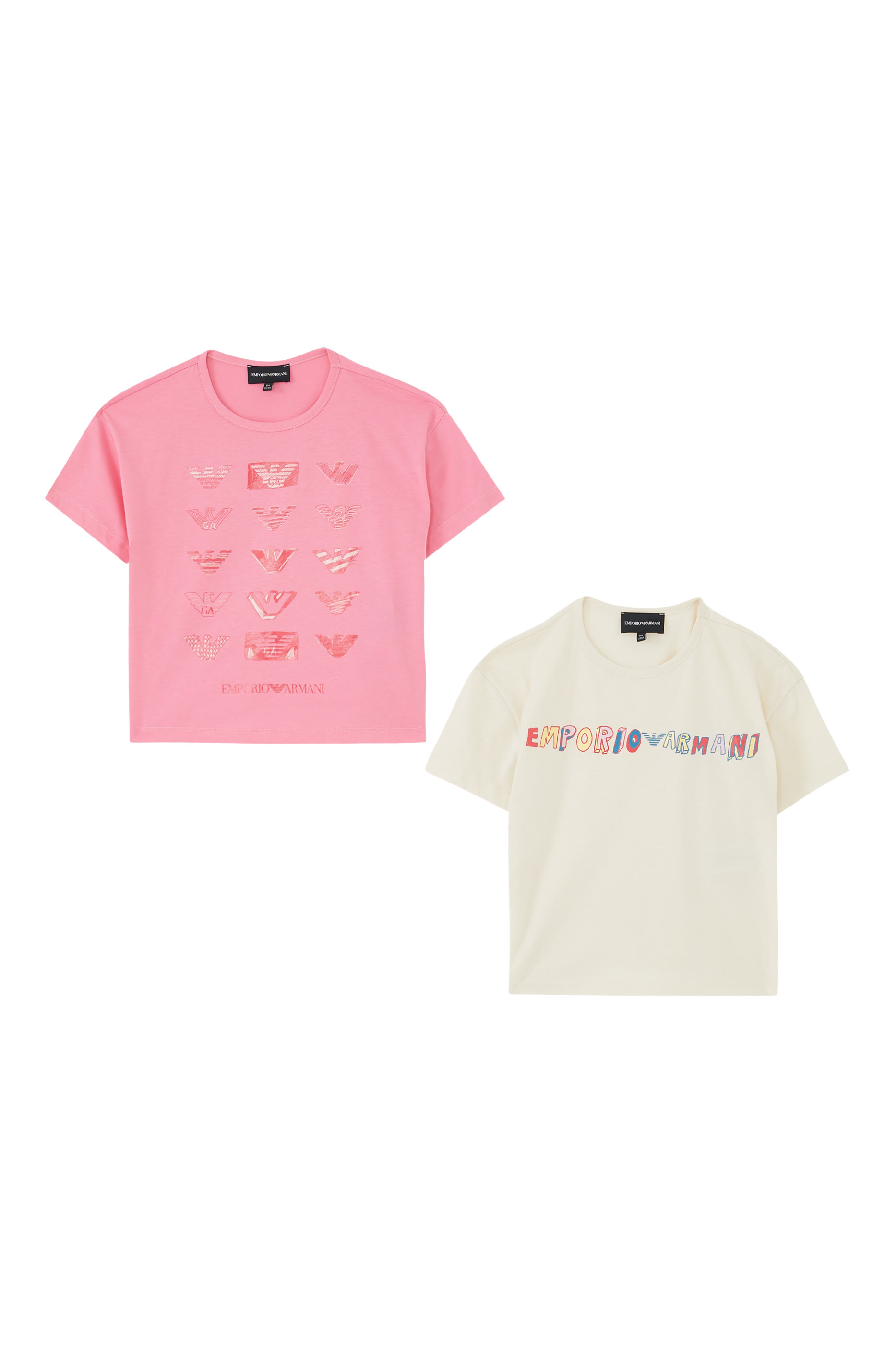 Kids Logo Print T-Shirts, Set of 2