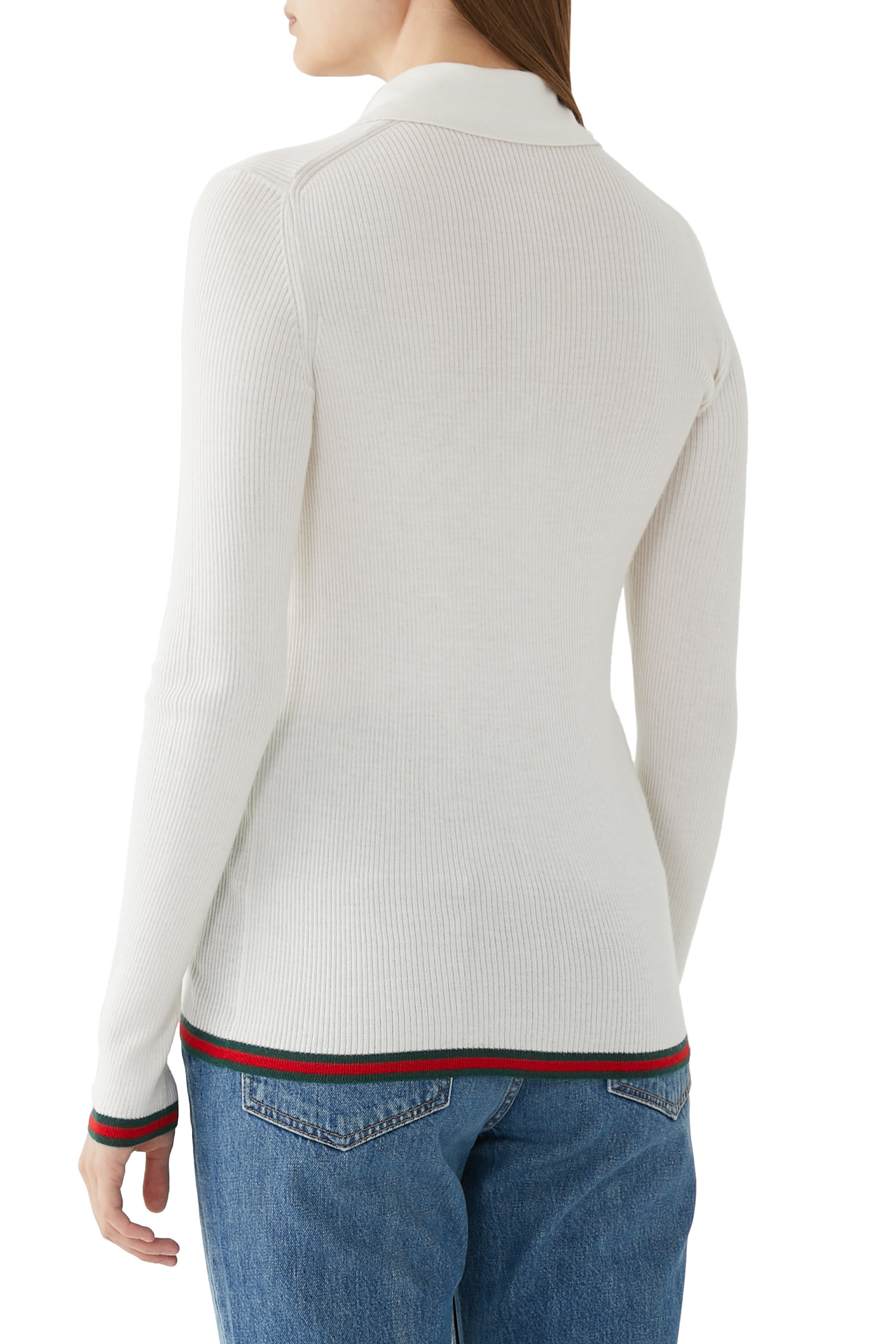 Cashmere and Silk Polo Shirt with Web