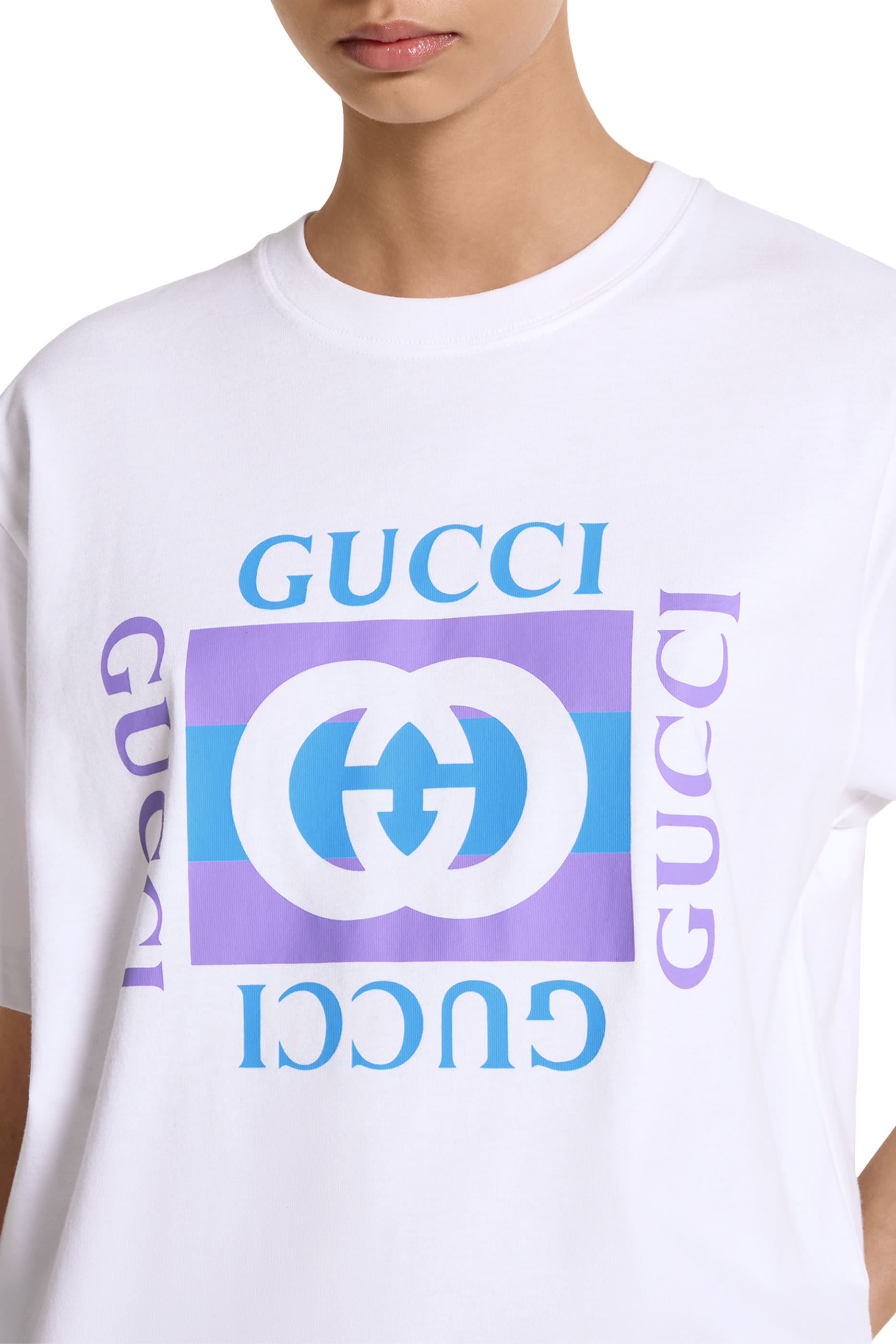  Cotton Jersey T-Shirt with Logo Print 