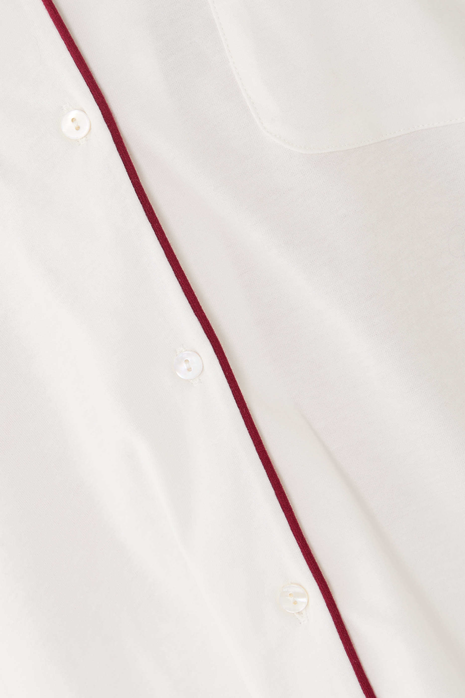  Organic Cotton Brushed Jersey Relaxed Piped Pyjama Set 