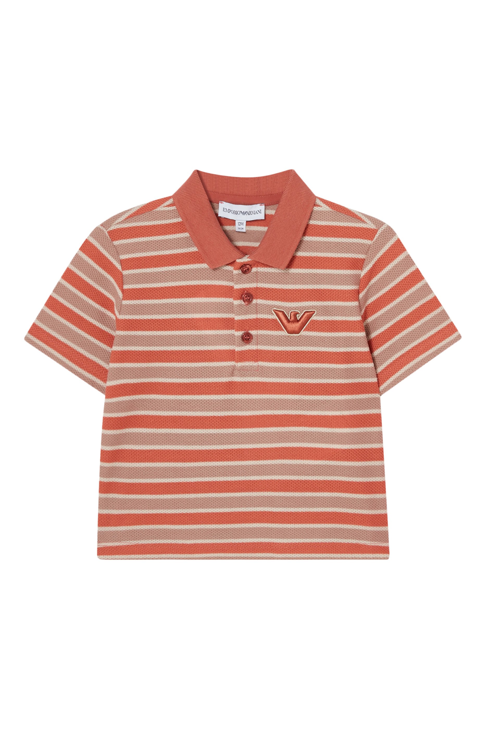 Kids Striped Eagle Logo Polo Shirt