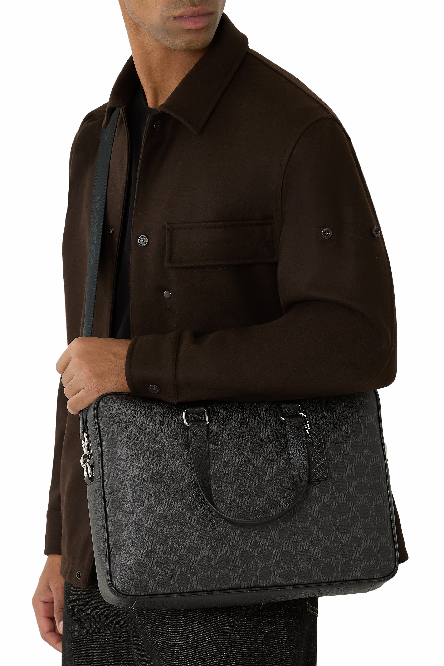 Caden Brief Bag in Signature Canvas