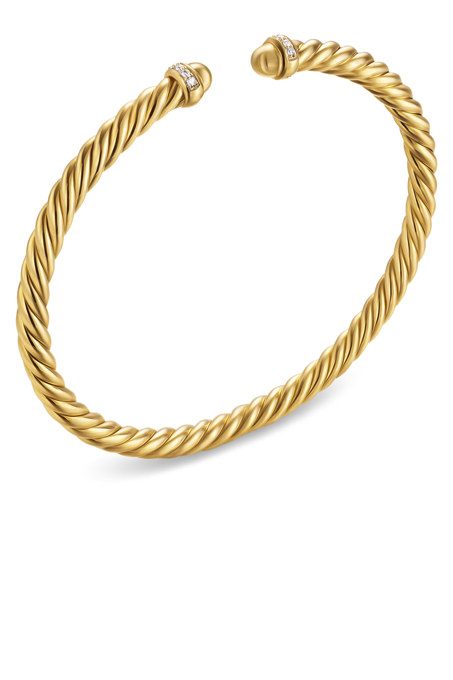 Cablespira® Flex Bracelet, 18k Yellow Gold Domes & Diamonds
