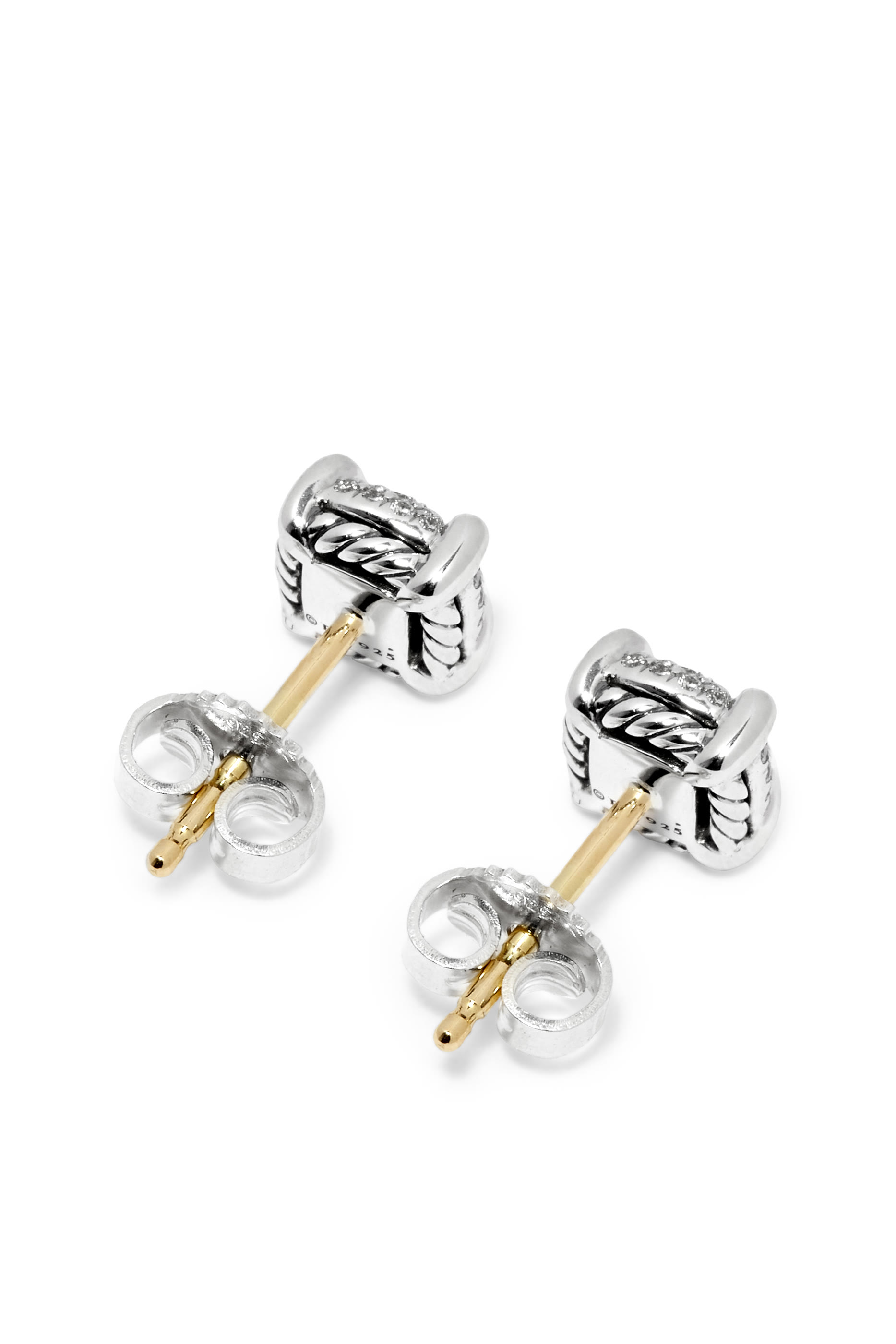 Petite Ch&acirc;telaine&reg; Full Pav&eacute; Diamonds Stud Earrings, Sterling Silver