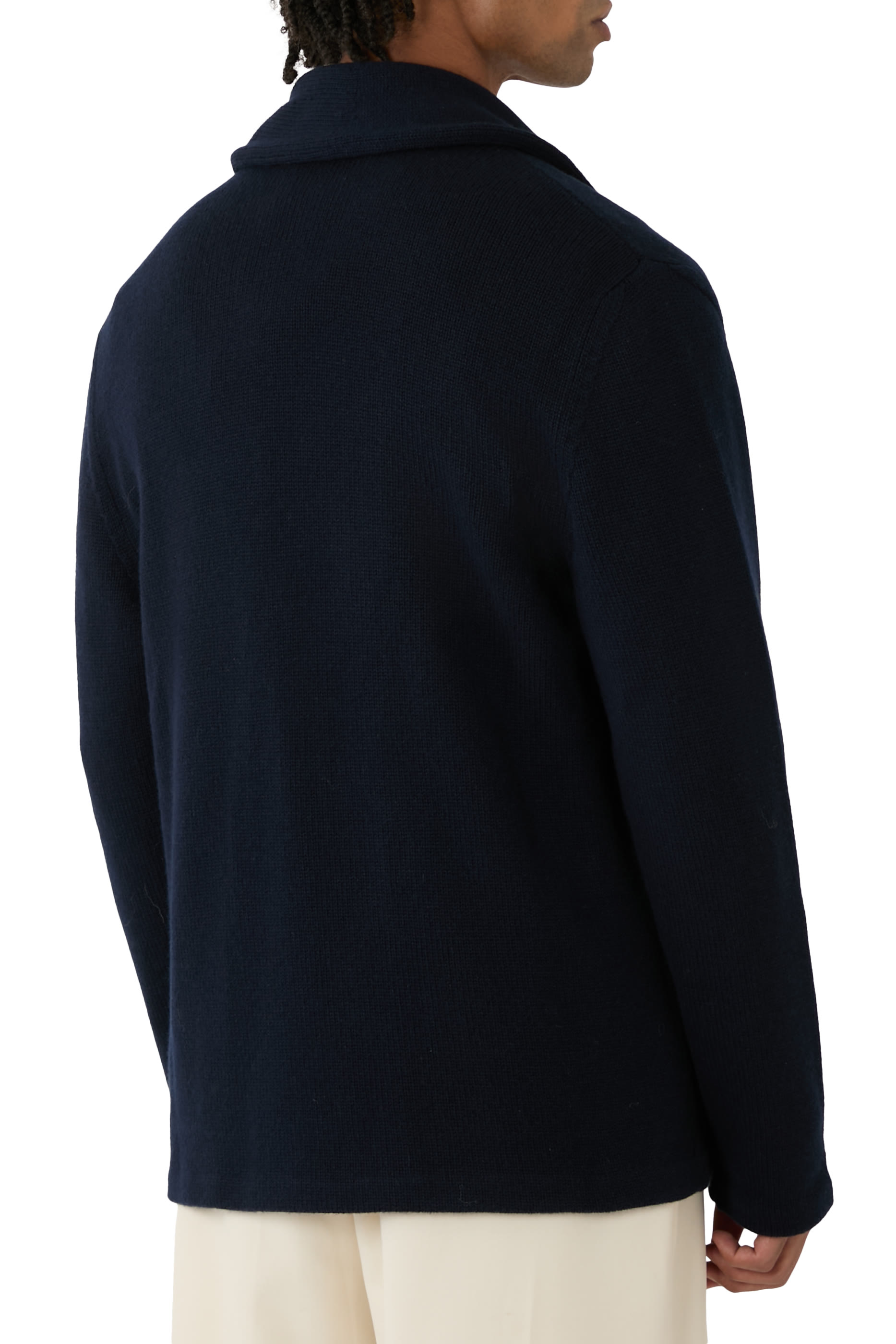  Textured Cashmere Blazer Cardigan