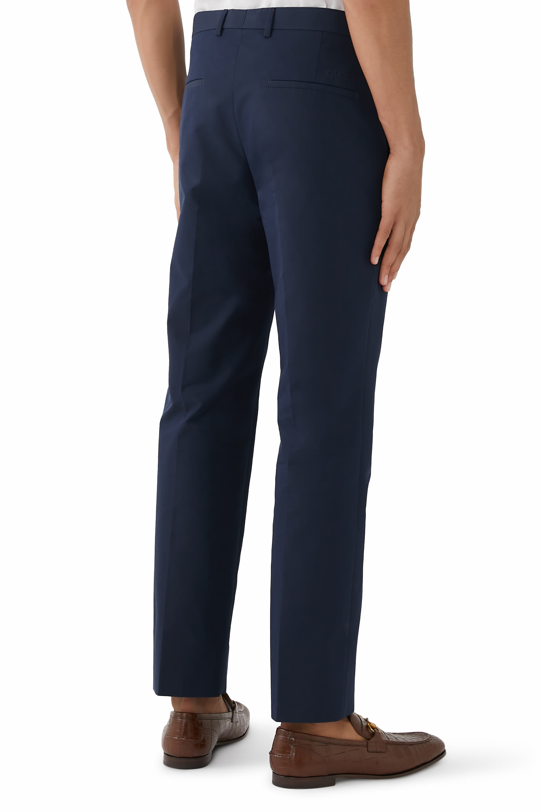 Embossed Cotton Twill Trousers