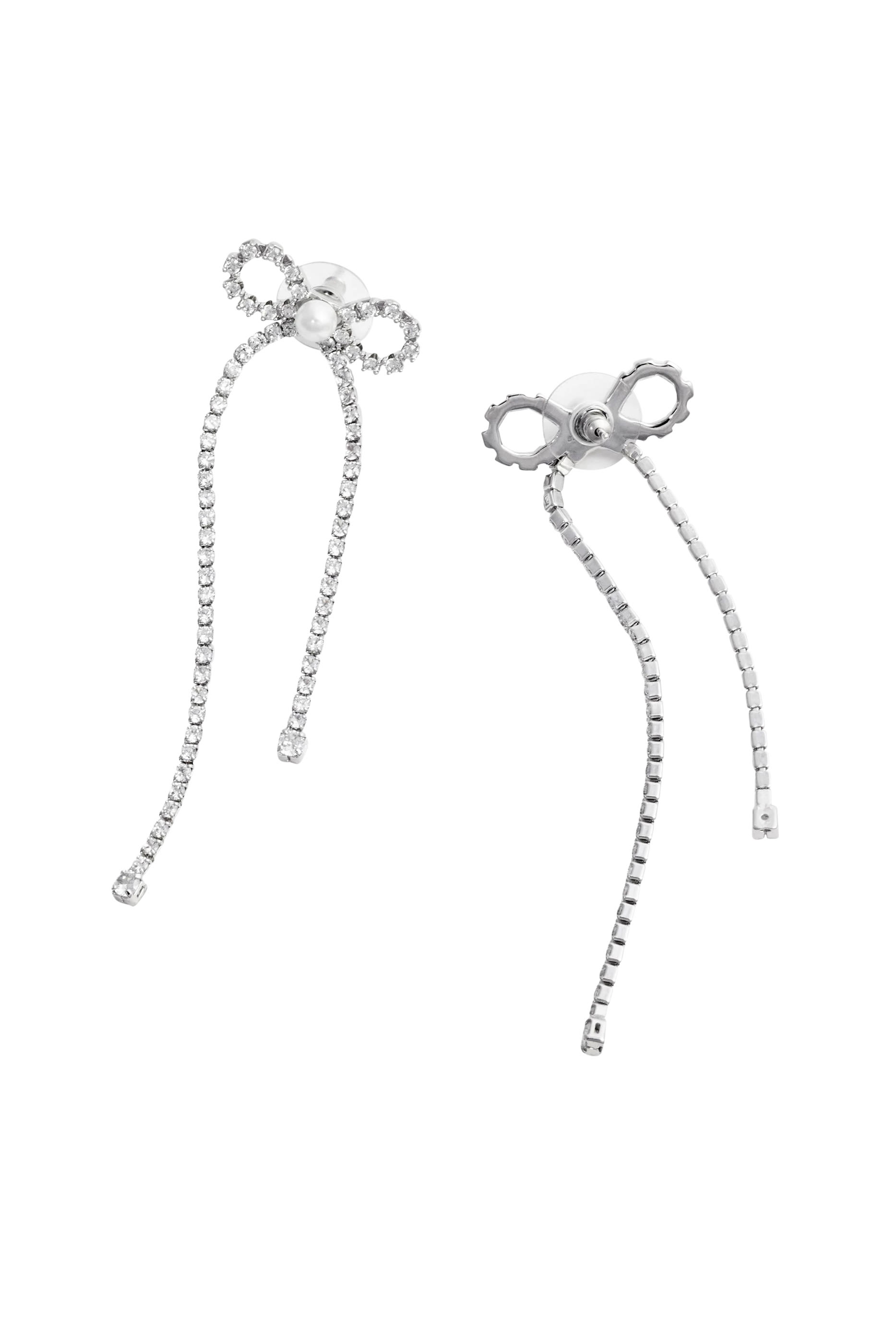 Crystal Droplet Bow Earrings