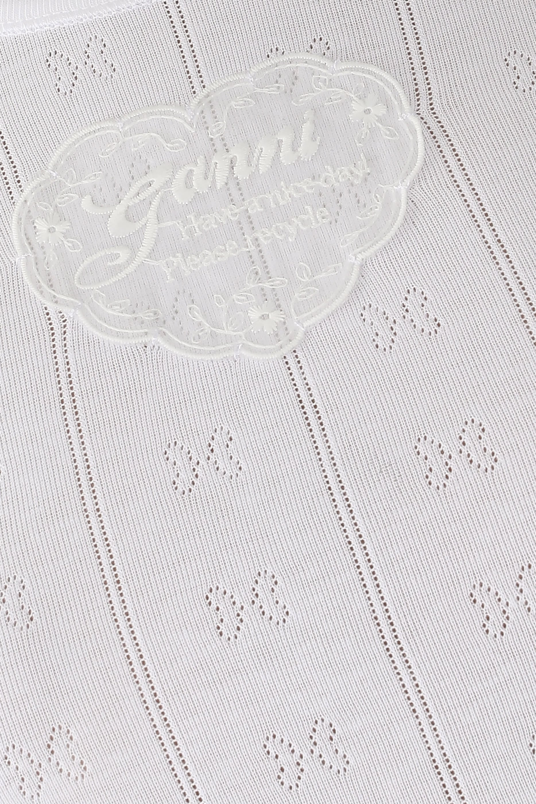 Pointelle-Knit Logo-Patch T-Shirt