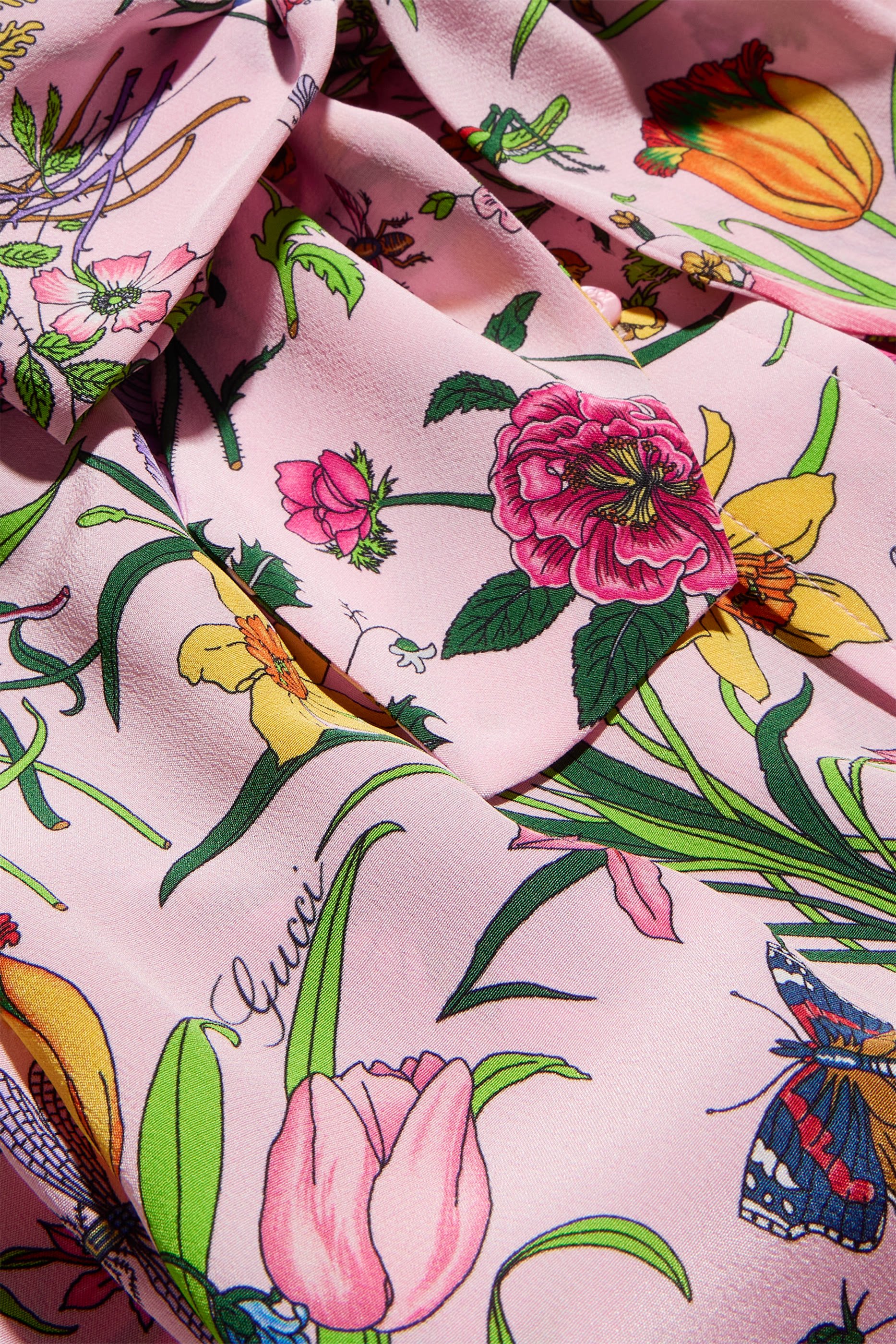  Printed Silk Chemisier Dress