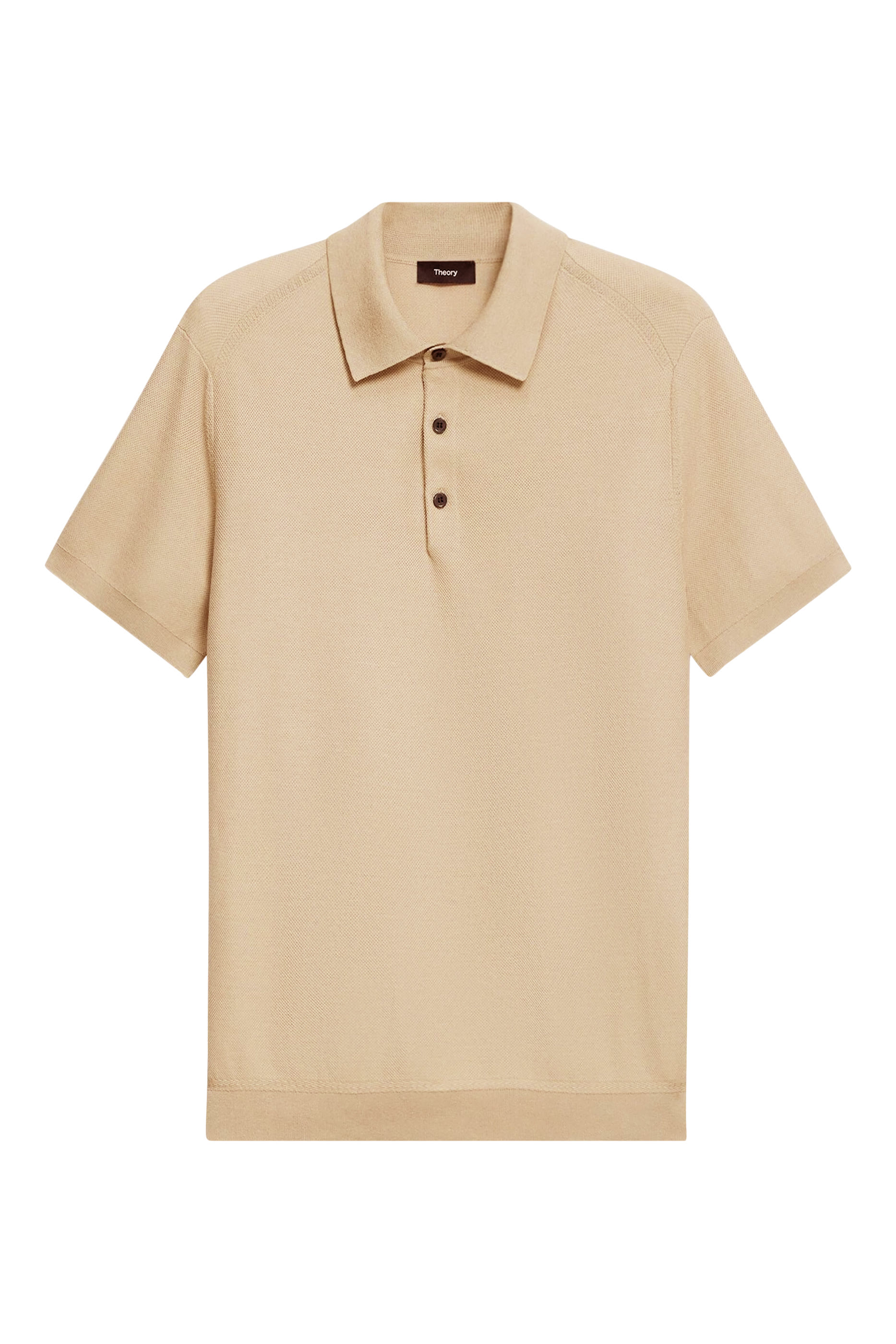 Three-Button Knit Polo Shirt