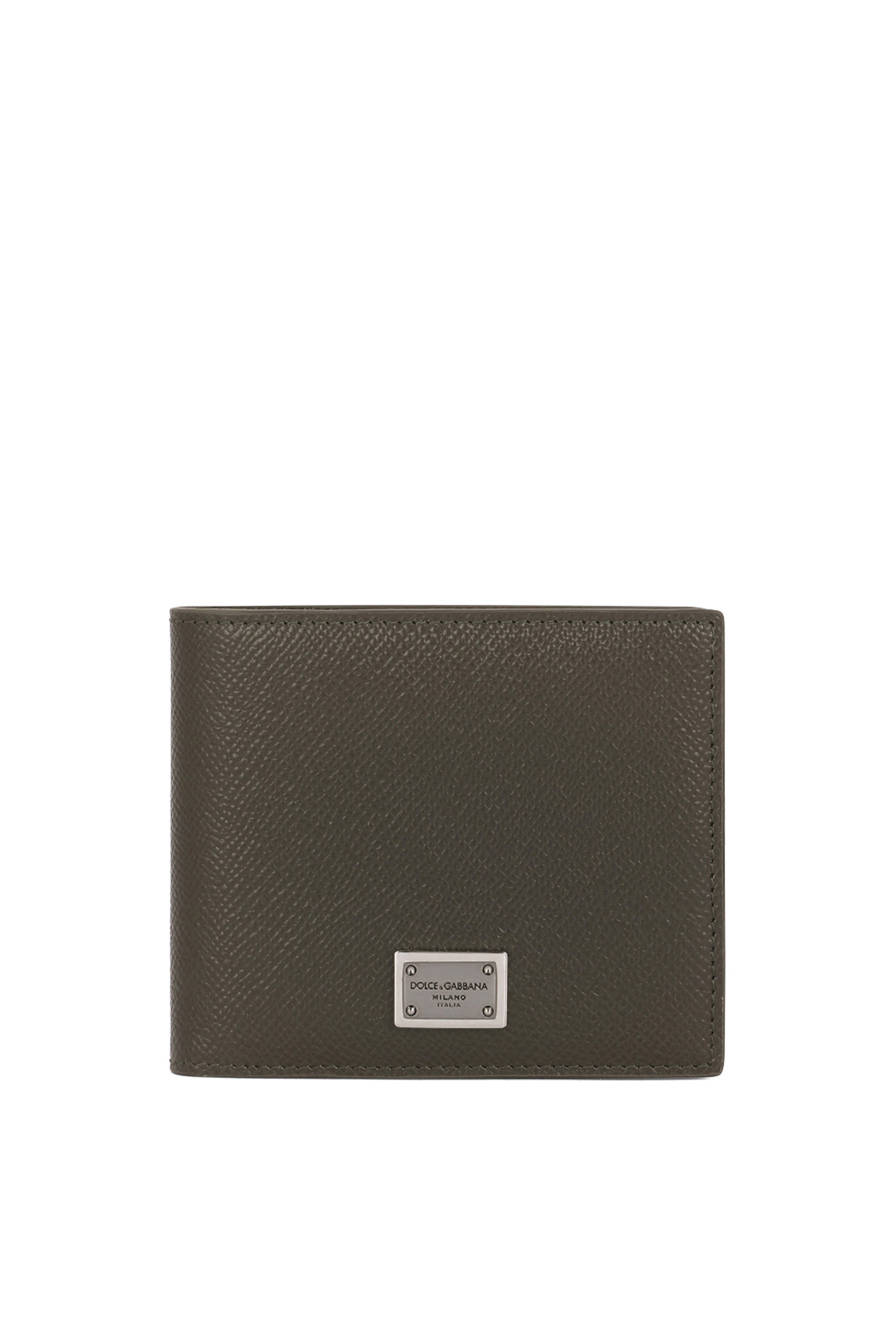 Calfskin Bifold Wallet with Logo Tag 