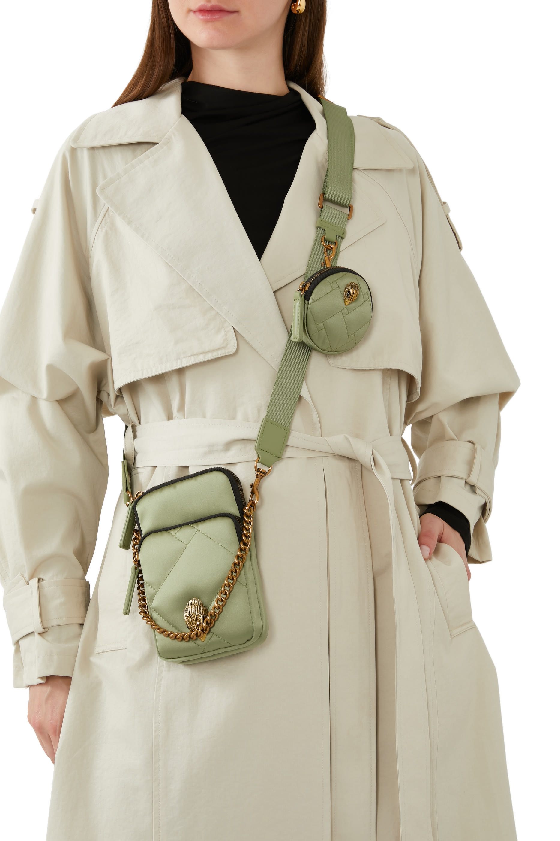 Recycled Nylon Multi Pockets Crossbody Bag