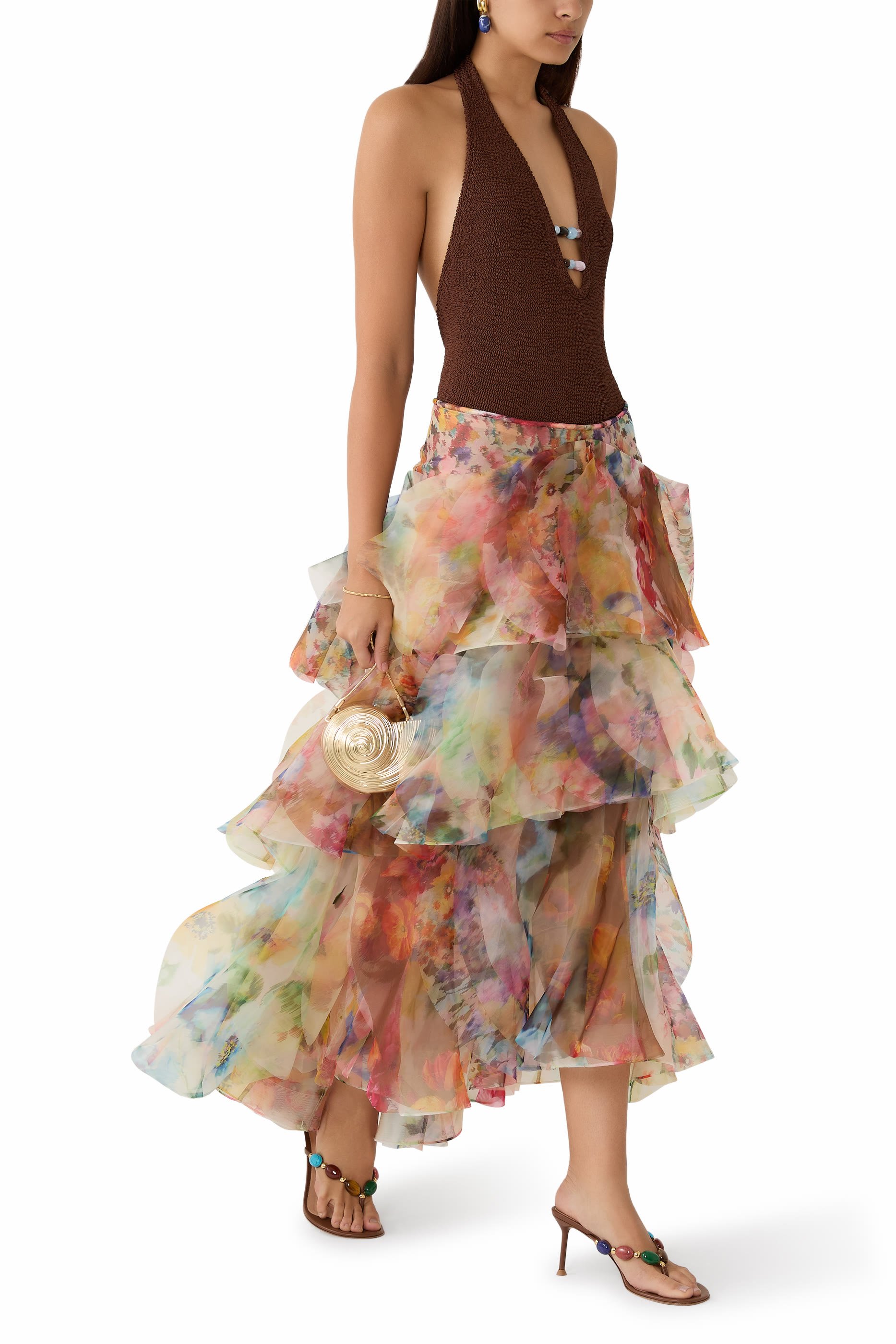 Luna Fanned Maxi Skirt