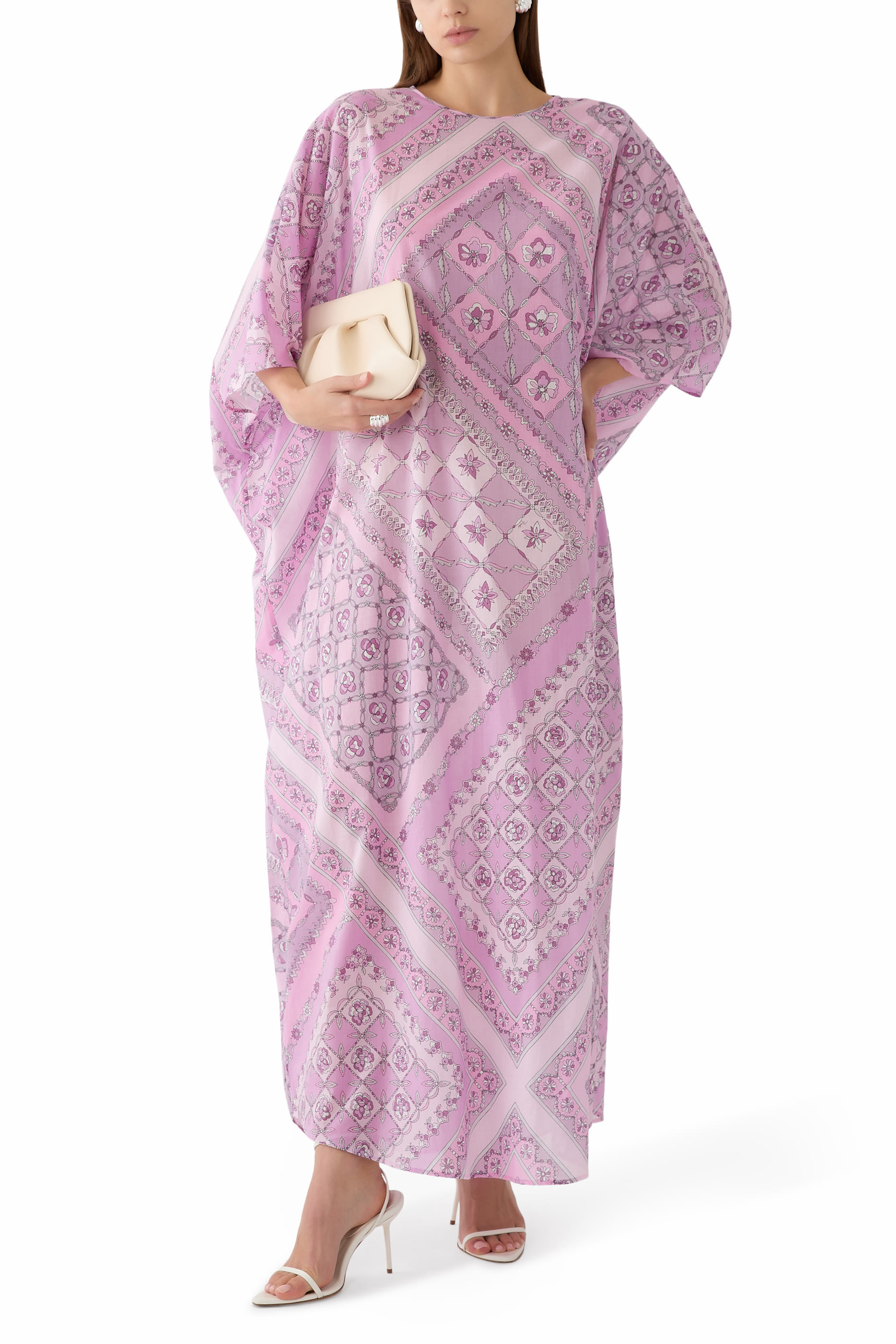  Festa-Print Cotton Kaftan