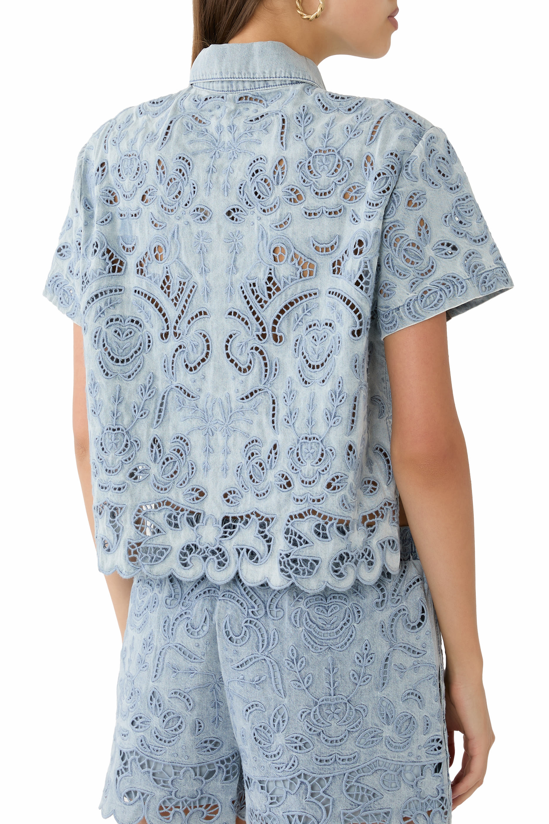 Lane Denim Button Down Top