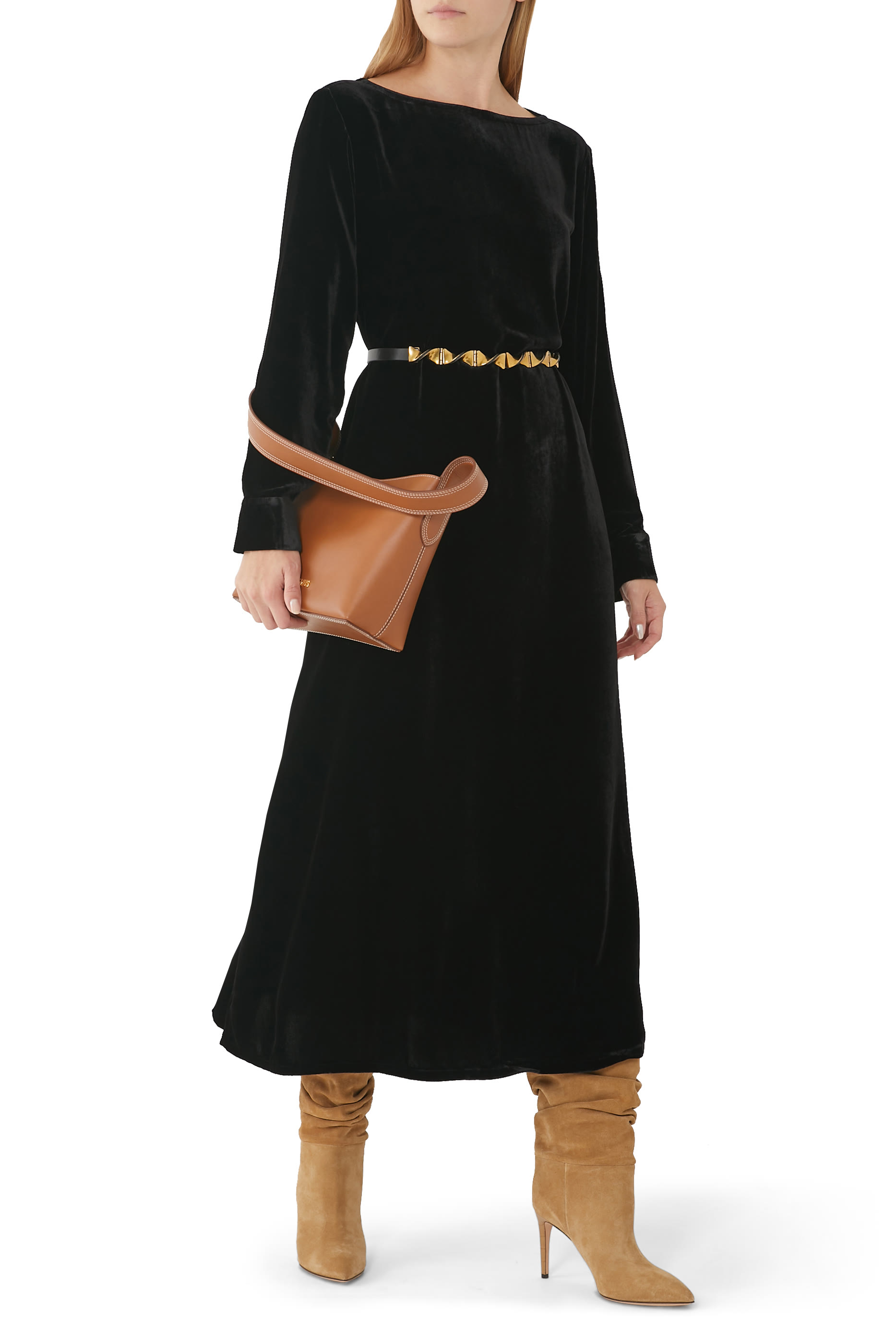 Traceable Organic Cotton Stretch Ballet Neck Dress