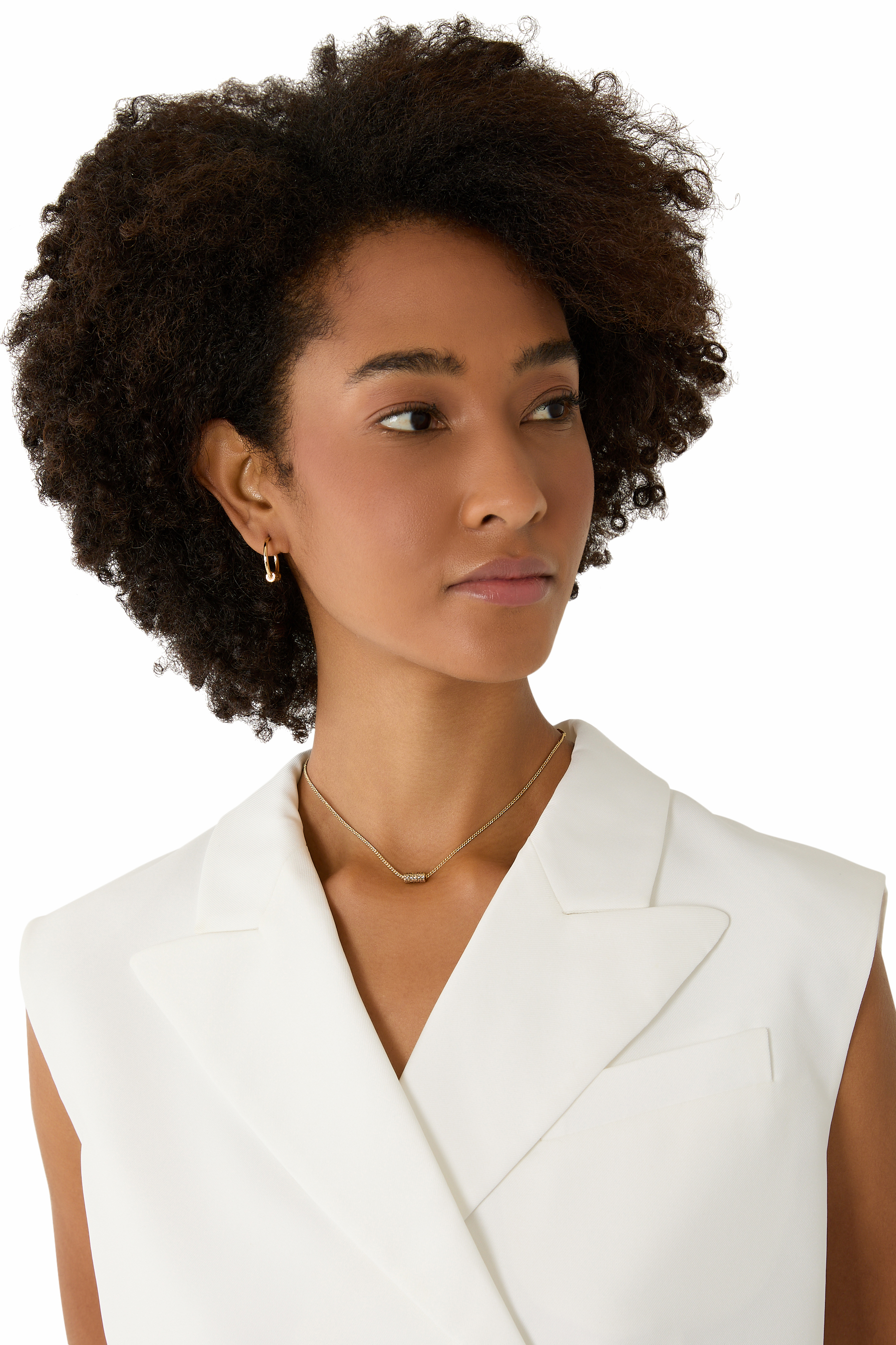 Quilted Tube Short Pendant Necklace 