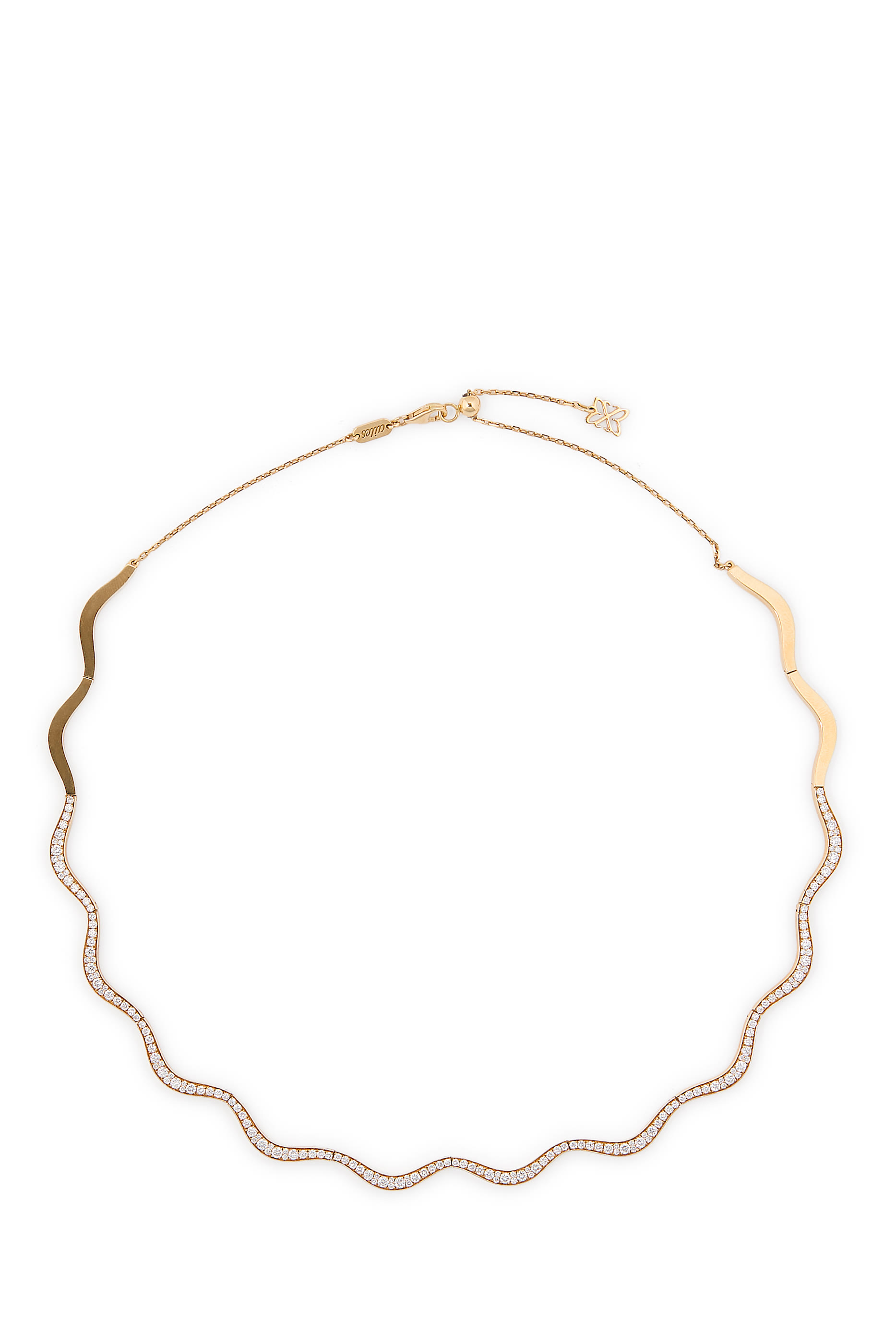 Wave Choker, 18k Yellow Gold & Diamonds