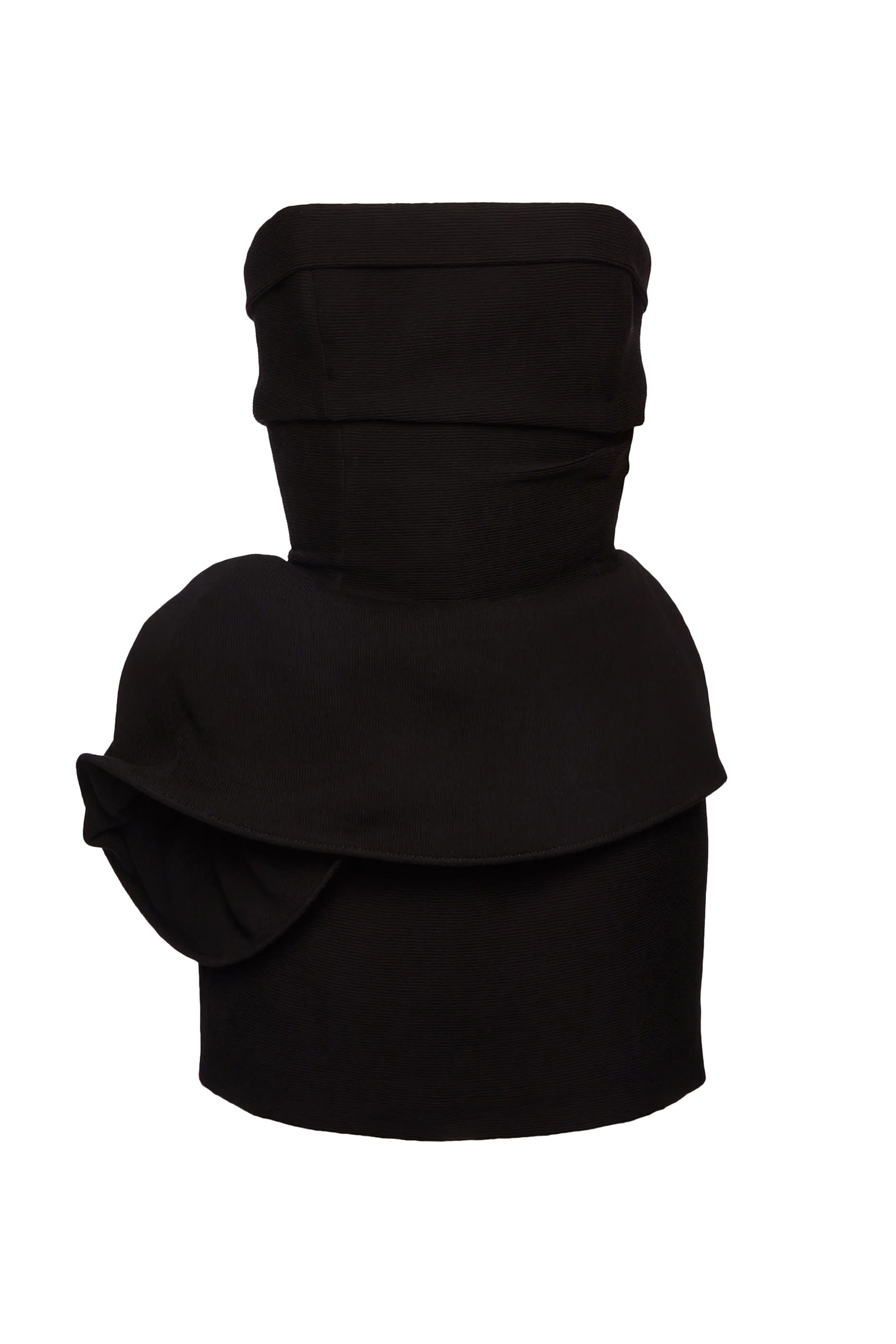 Sculptural Peplum Strapless Mini Dress