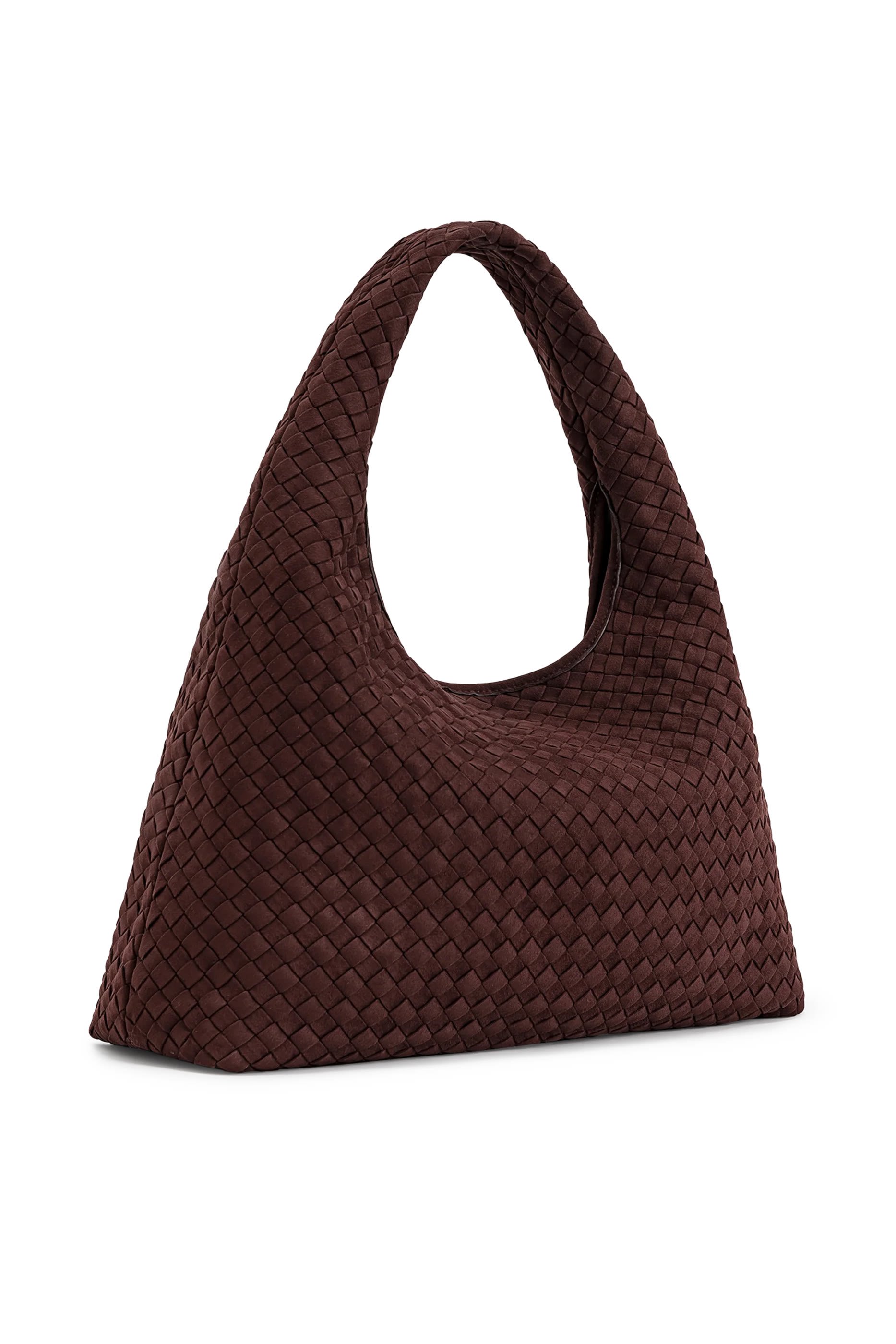 Iaura Faux Suede Woven Shoulder Bag