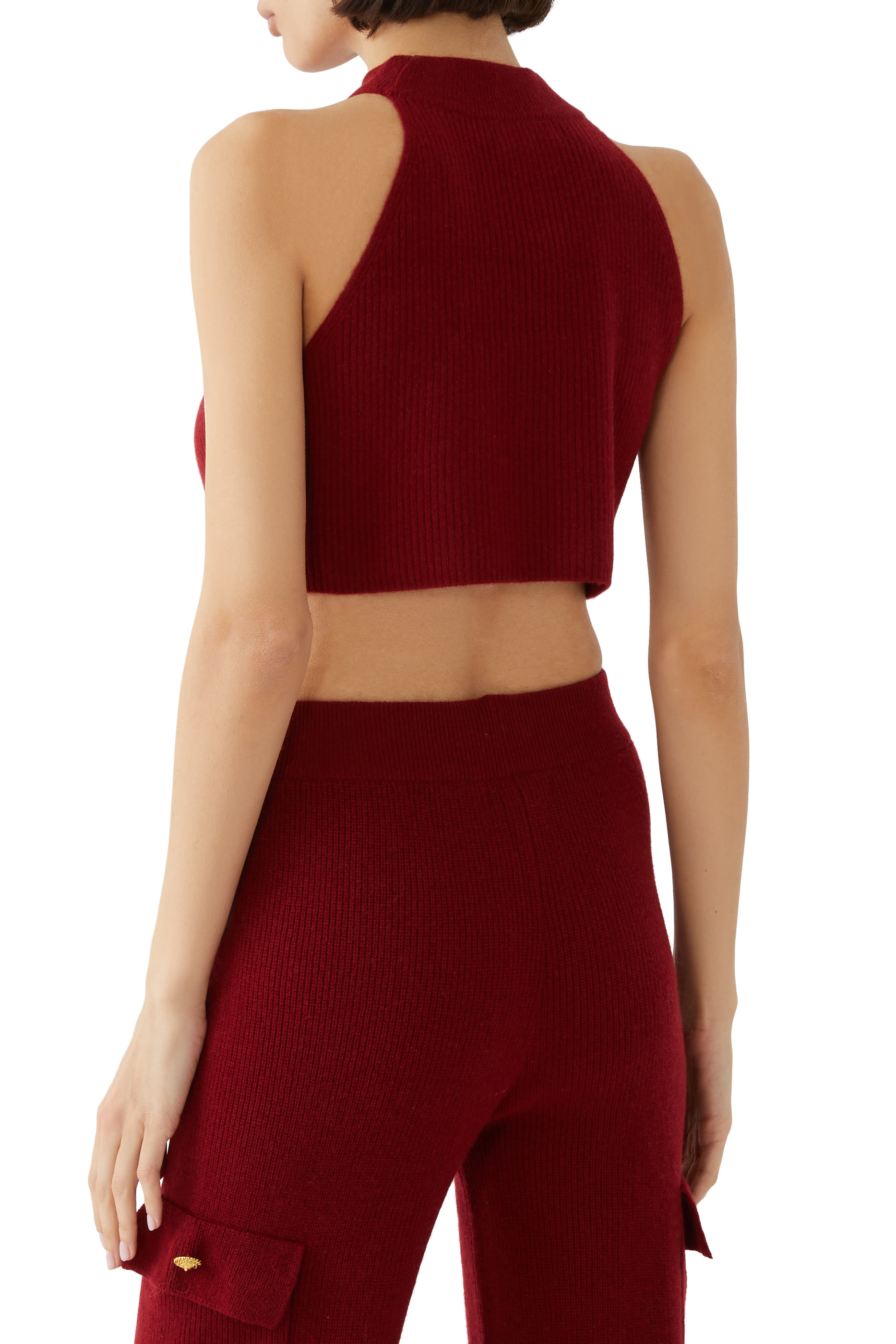 Ribbed Cropped Halter Top