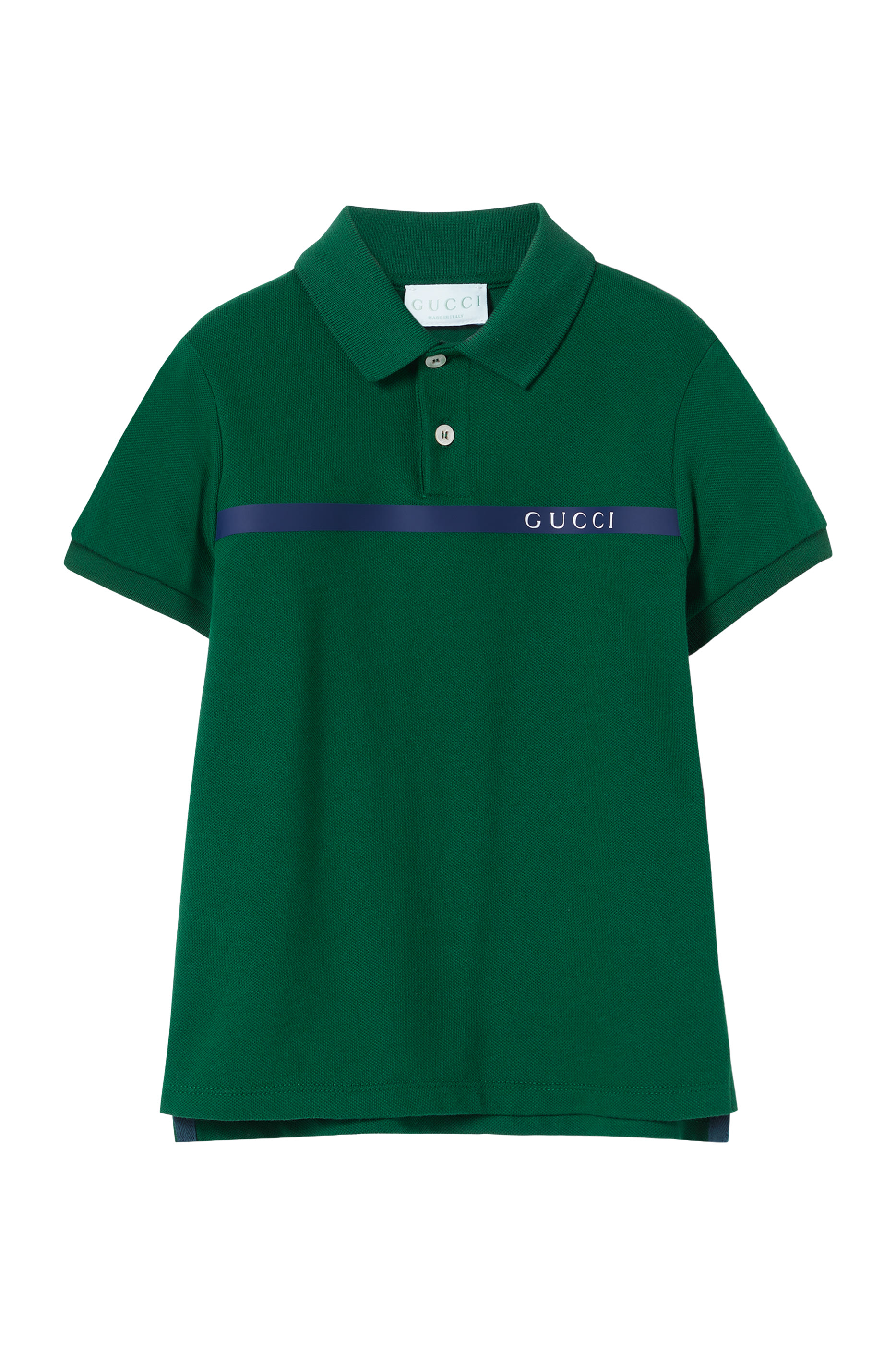Kids Striped Heat-Taped Detail Polo Shirt