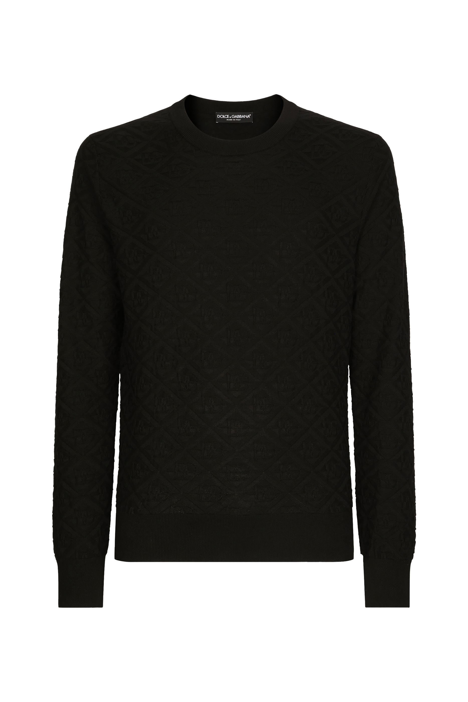 All-Over DG Logo Silk Round-Neck Sweater