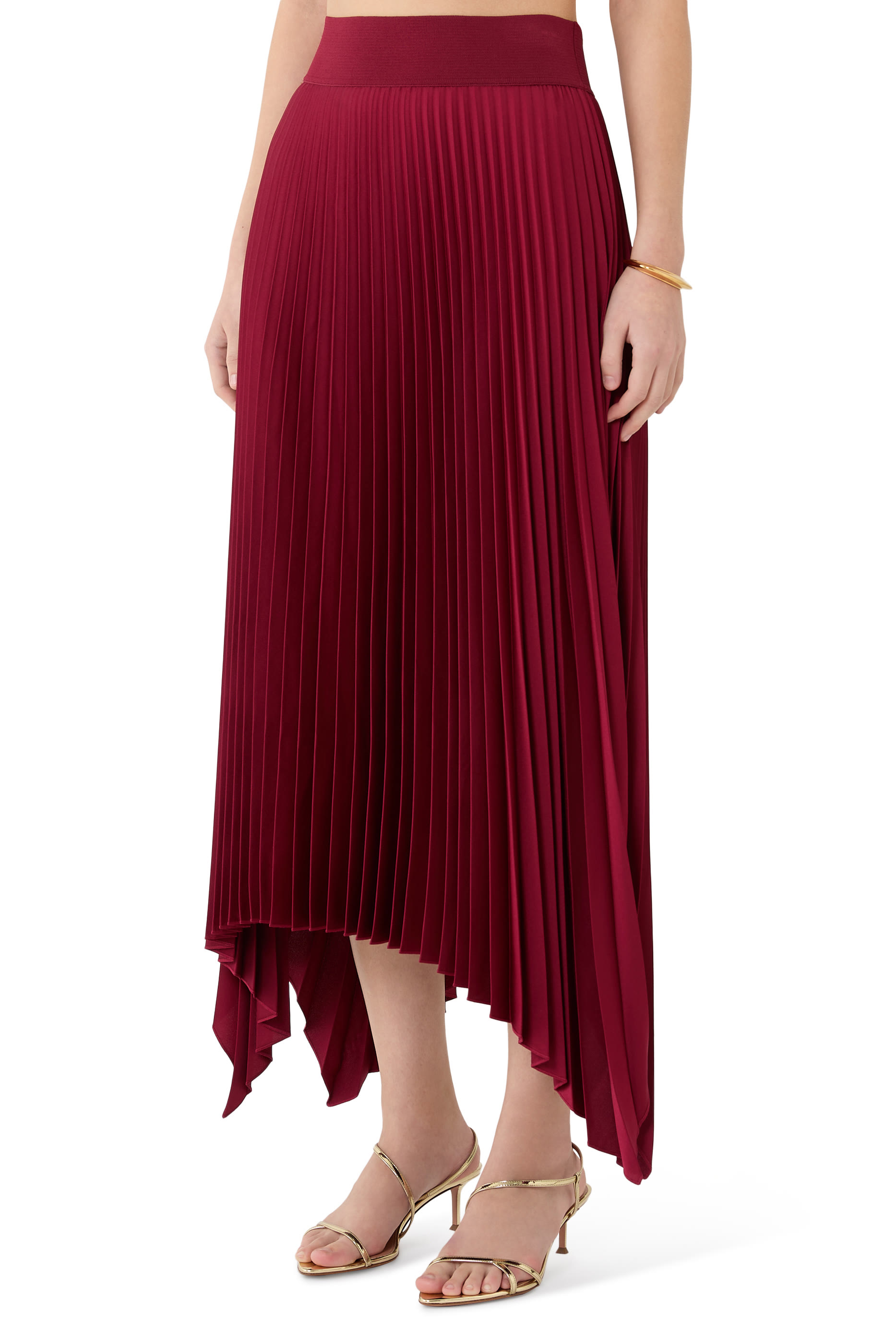 Knit Weave Pliss&eacute; Ade Skirt