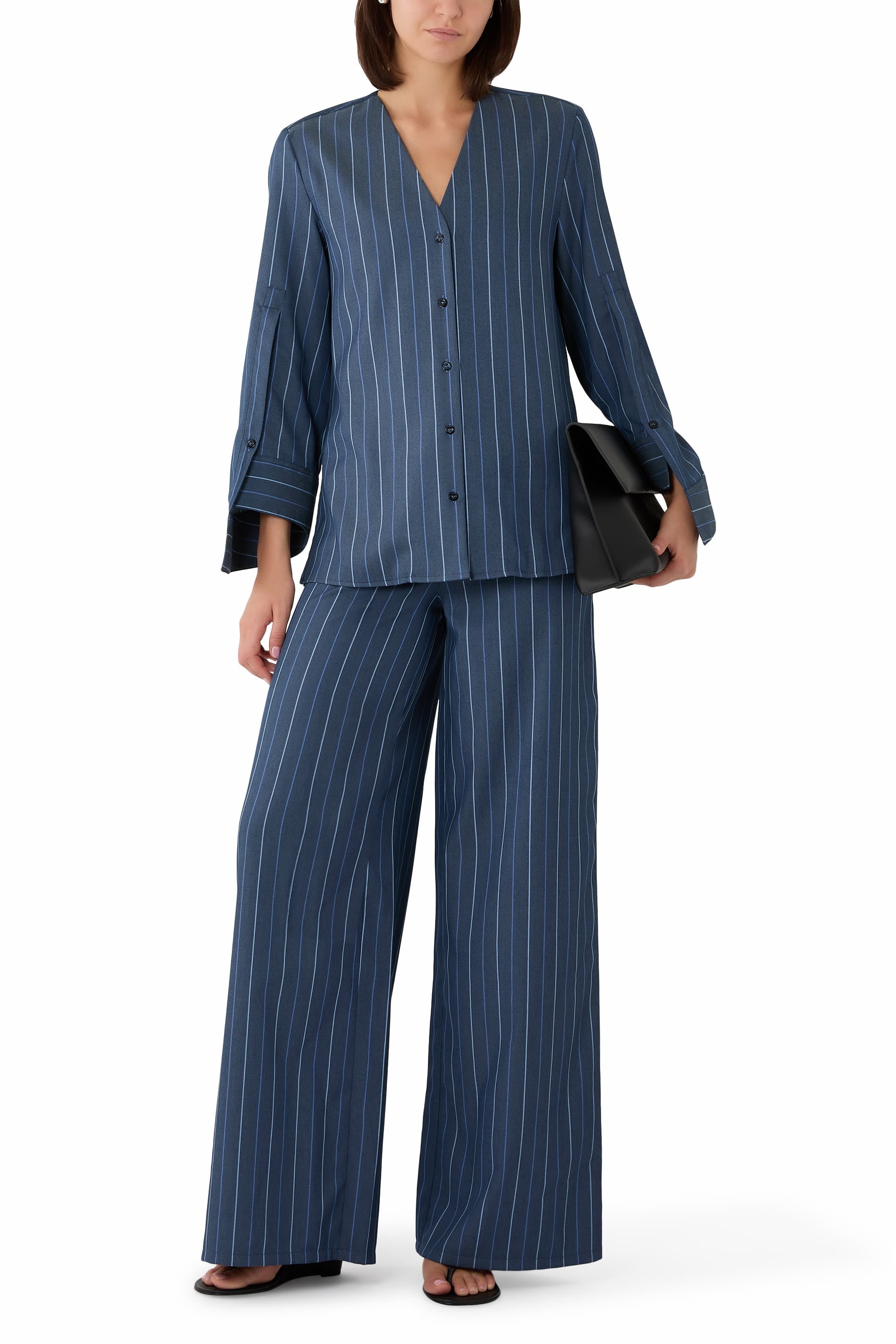 Jacquard Striped Denim Trousers