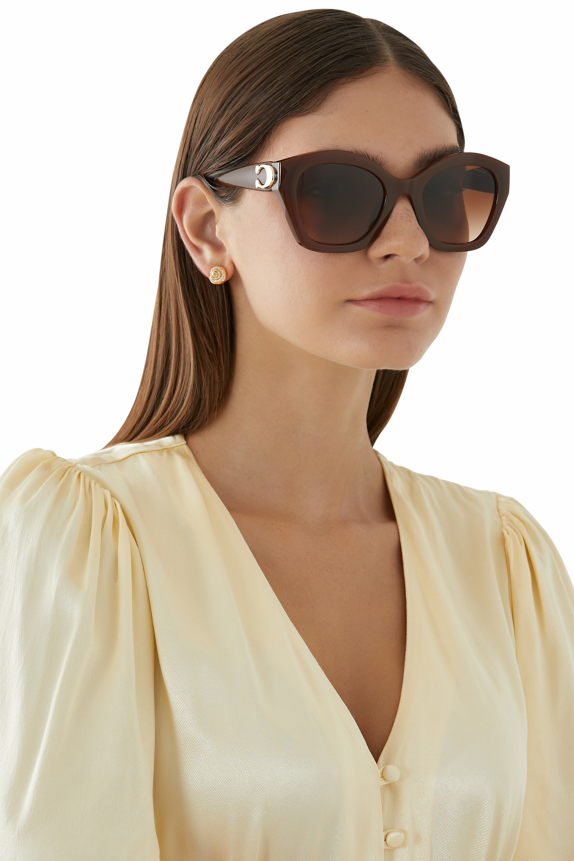 Full Fit Maxi Sculpted C Square Cat Eye Sunglasses