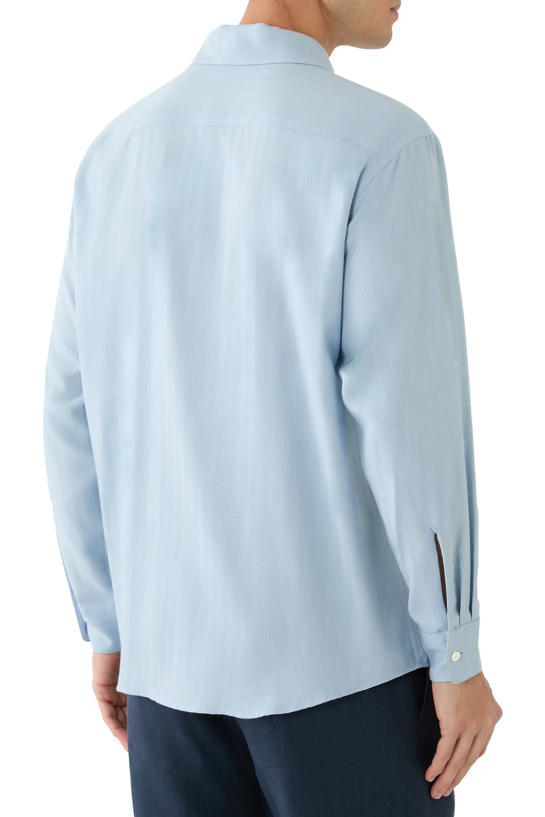 Cotton Cashmere Herringbone Shirt