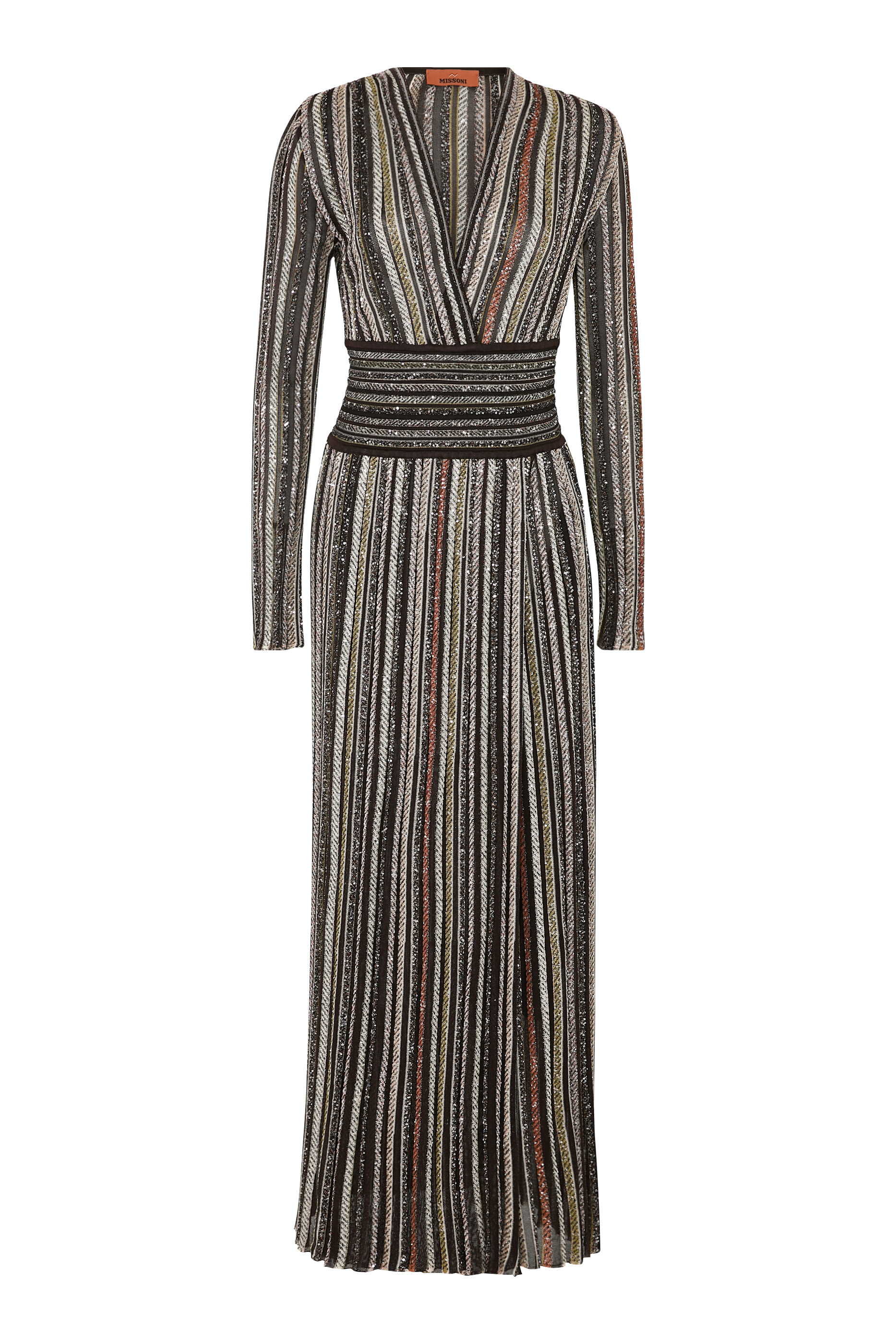 Striped Sequins Knitted Maxi Dress