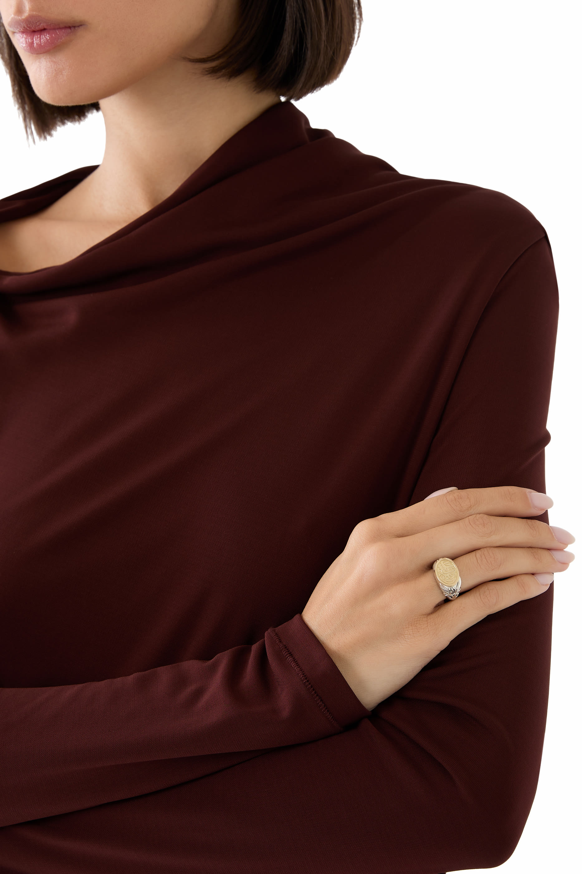 Safety Floral Ring, 18k Yellow Gold & Sterling Silver