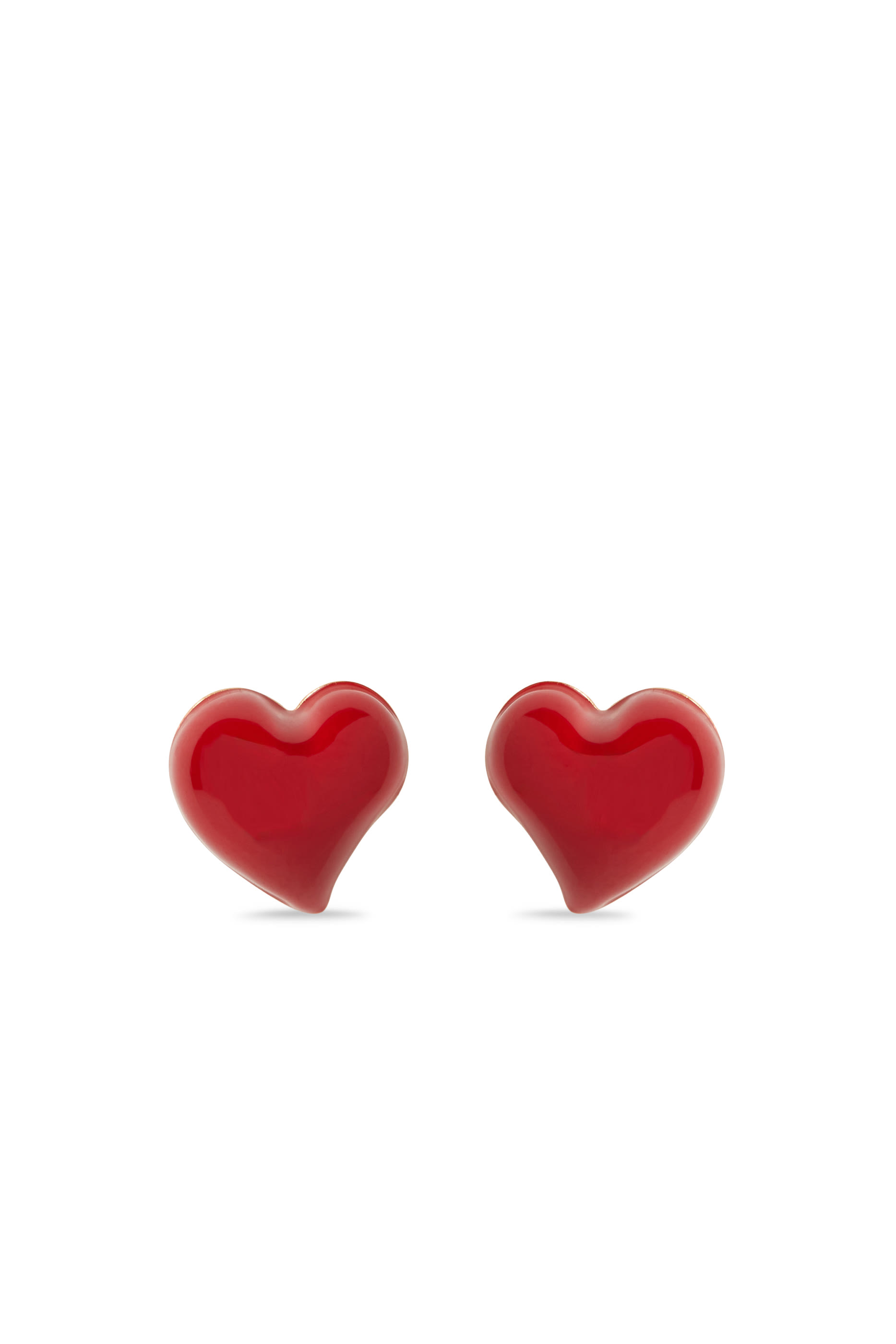 Amour Stud Earrings, Plated Metal & Enamel
