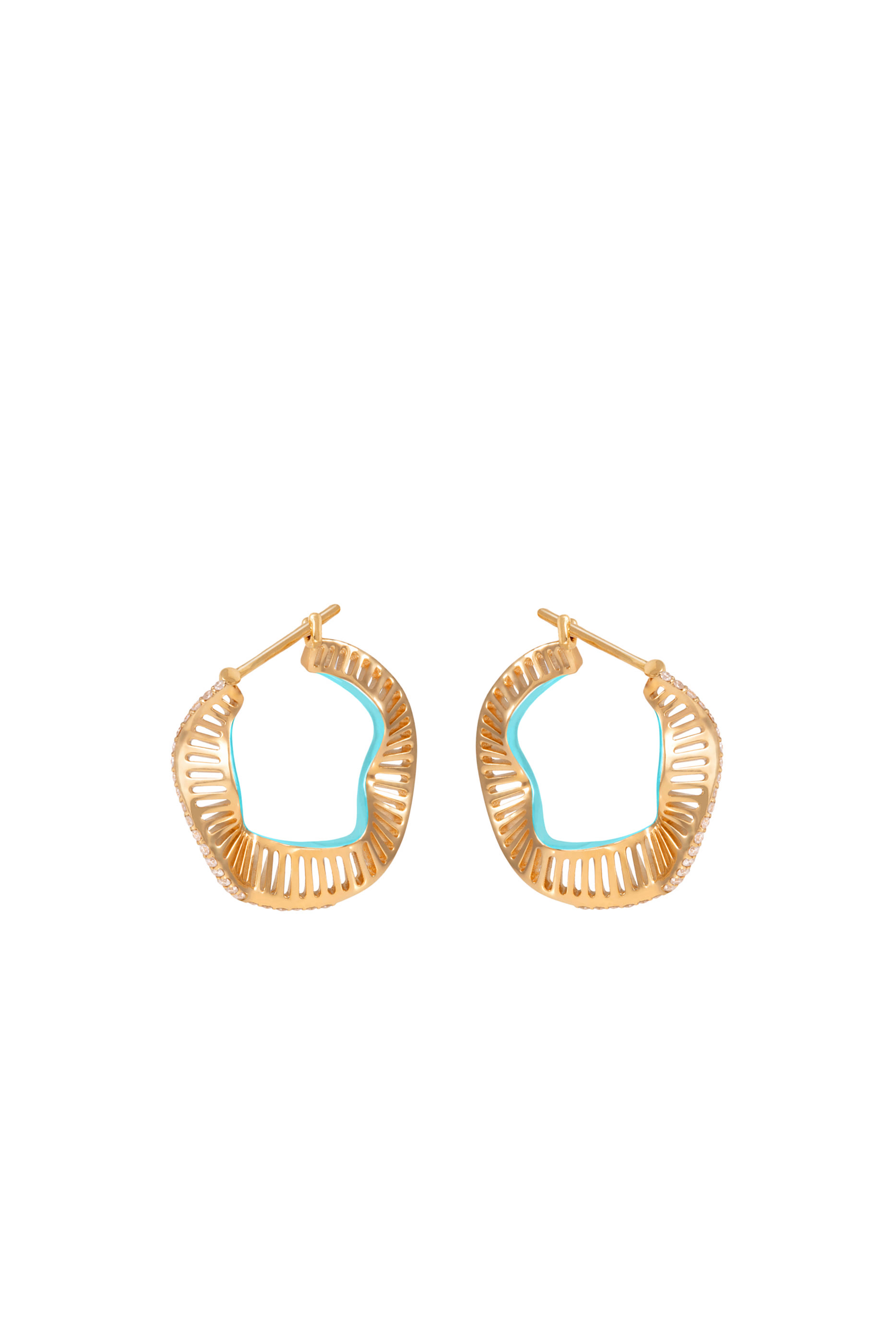 Waves Size 1 Hoops, 18k Gold & Diamond