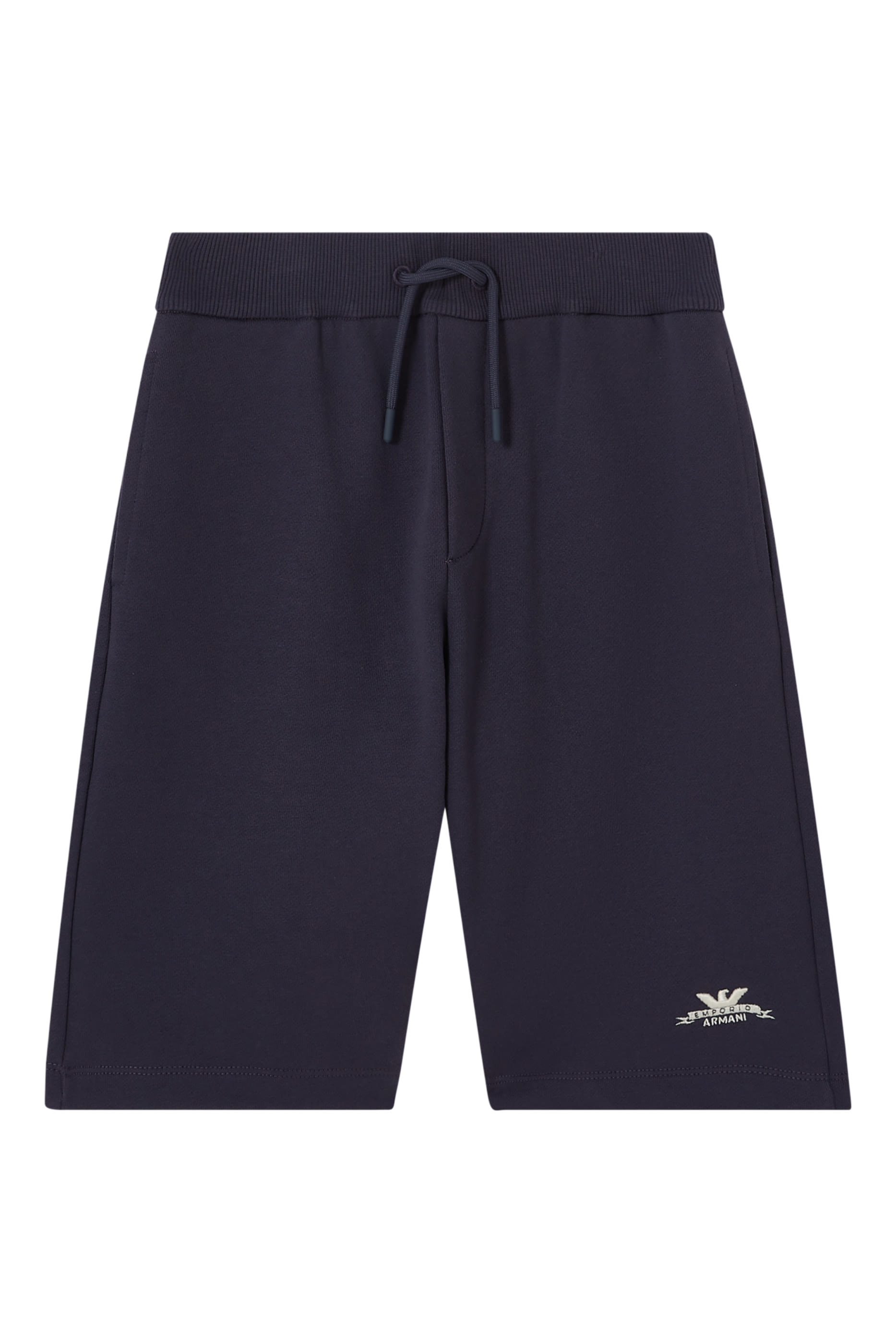 Kids Fleece Cotton Shorts with Ribbed Drawstring Waistband