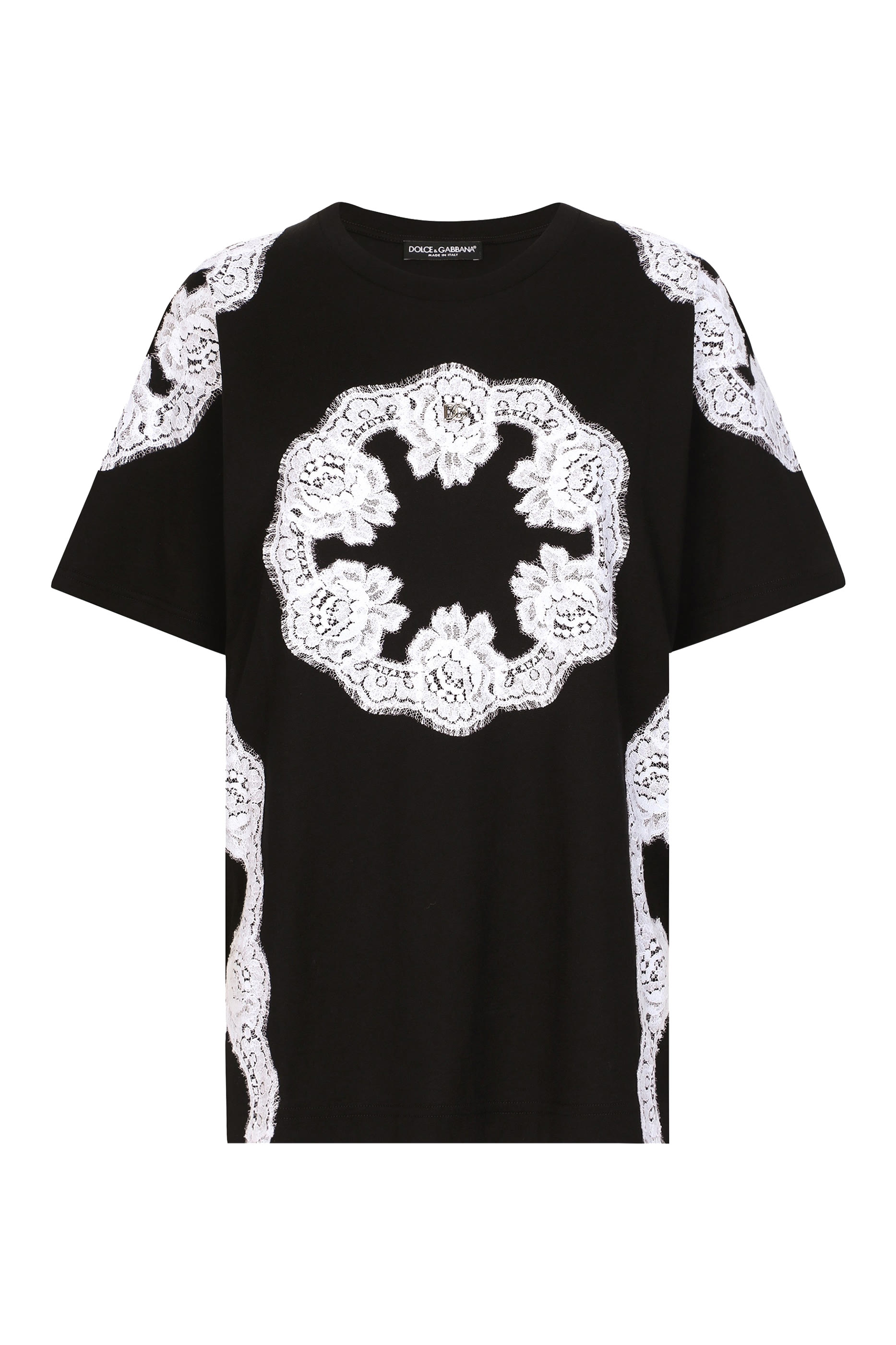 Logo & Lace Jersey T-Shirt