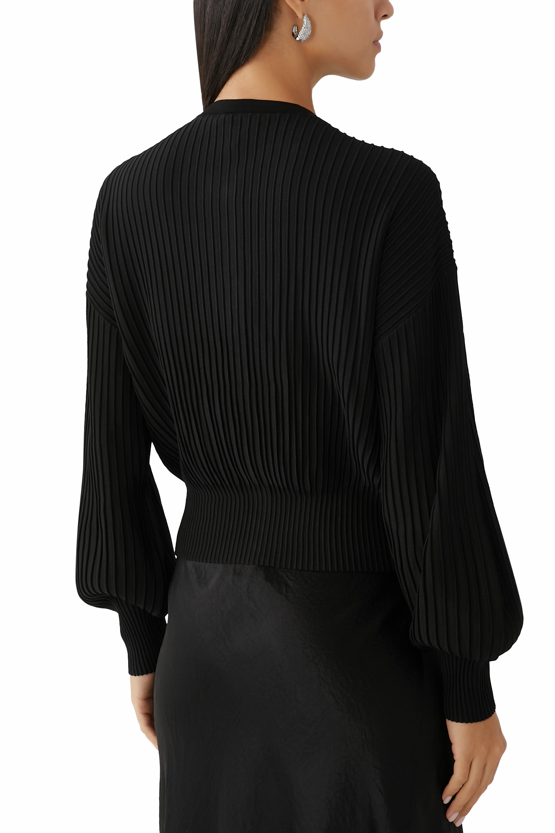 Ottoman-Fabric Cardigan with Jewel Details