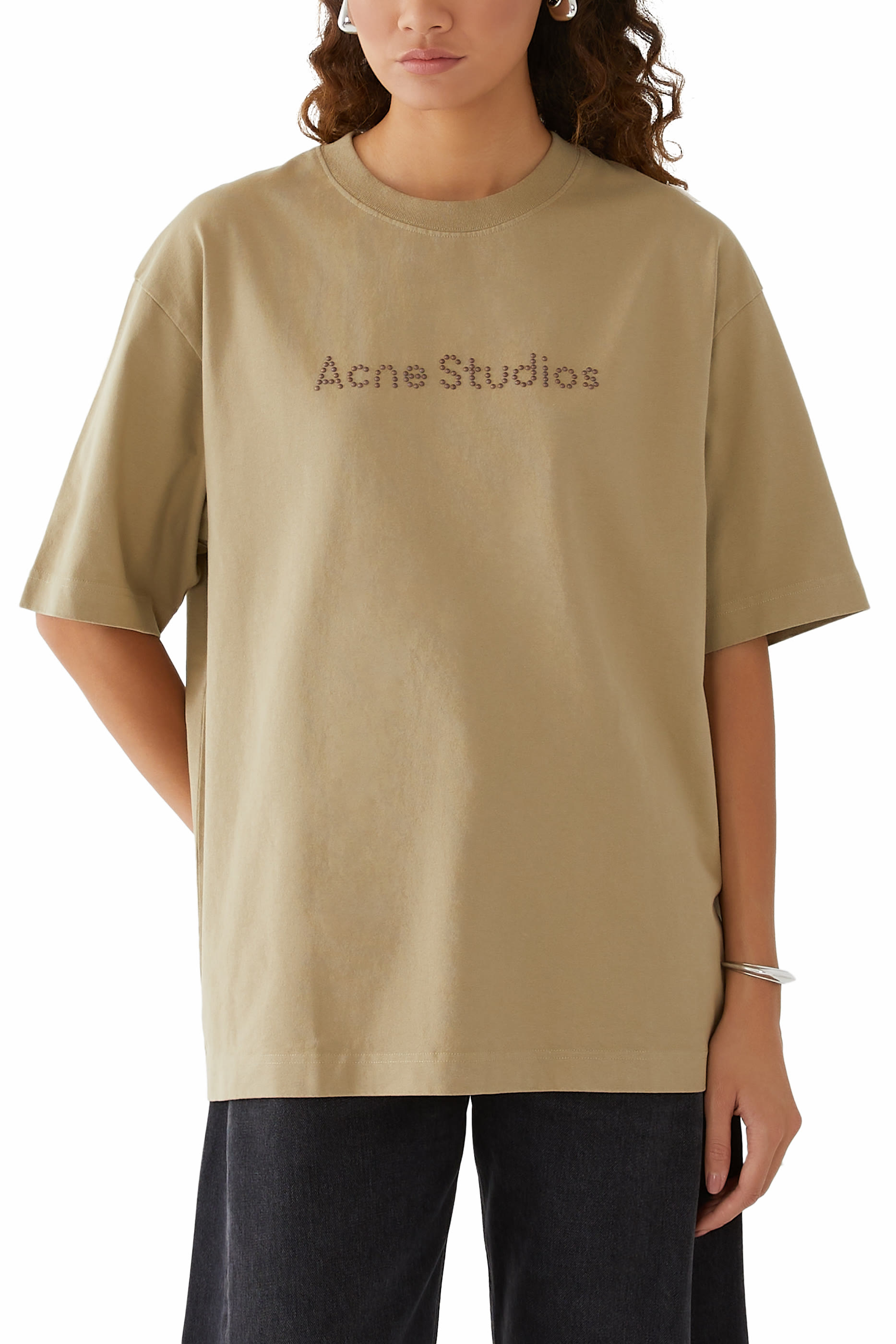 Logo Diamant&eacute;s-Studded T-Shirt