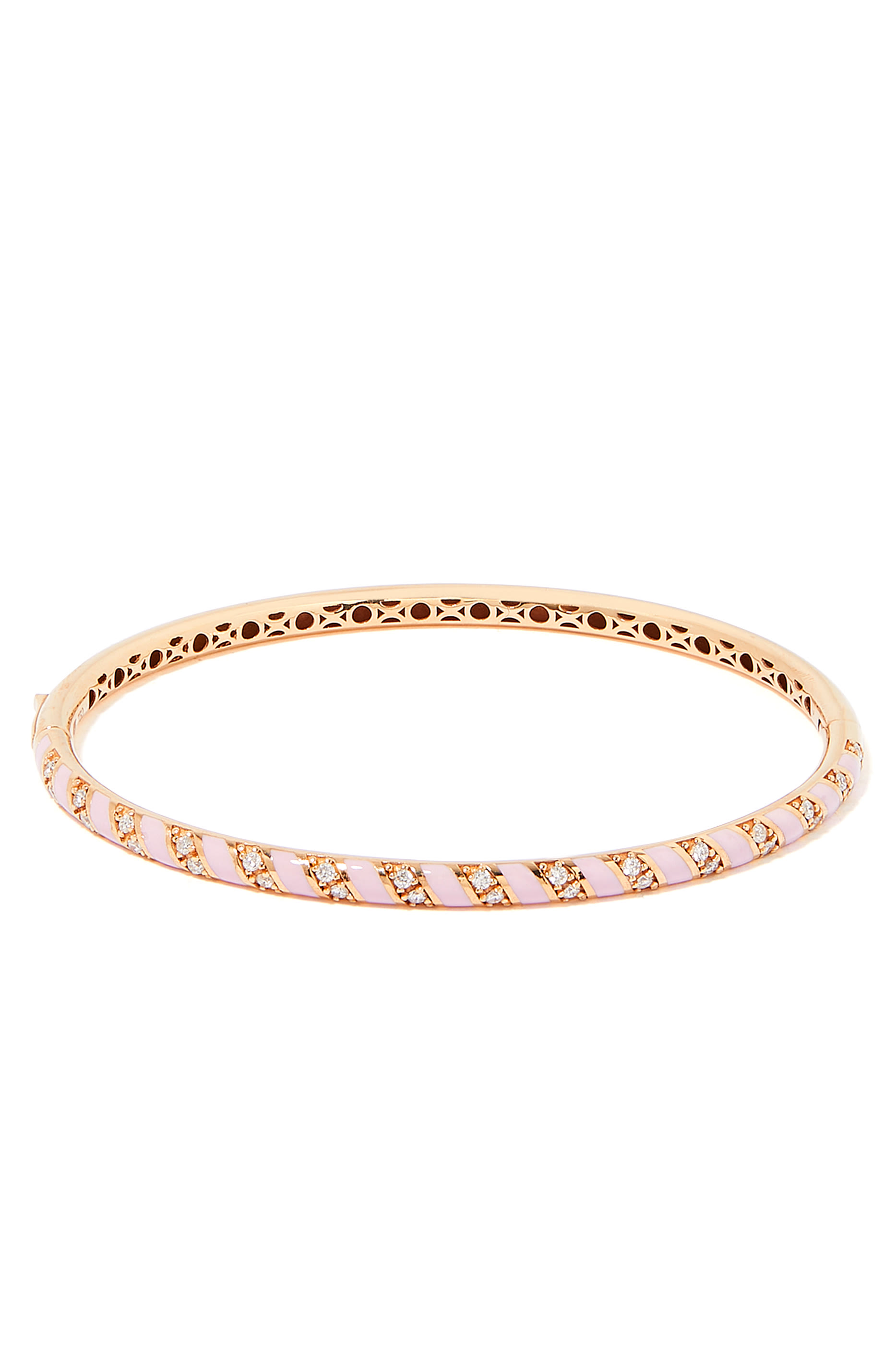 Tornado Bracelet, 18k Rose Gold with Enamel & Diamonds
