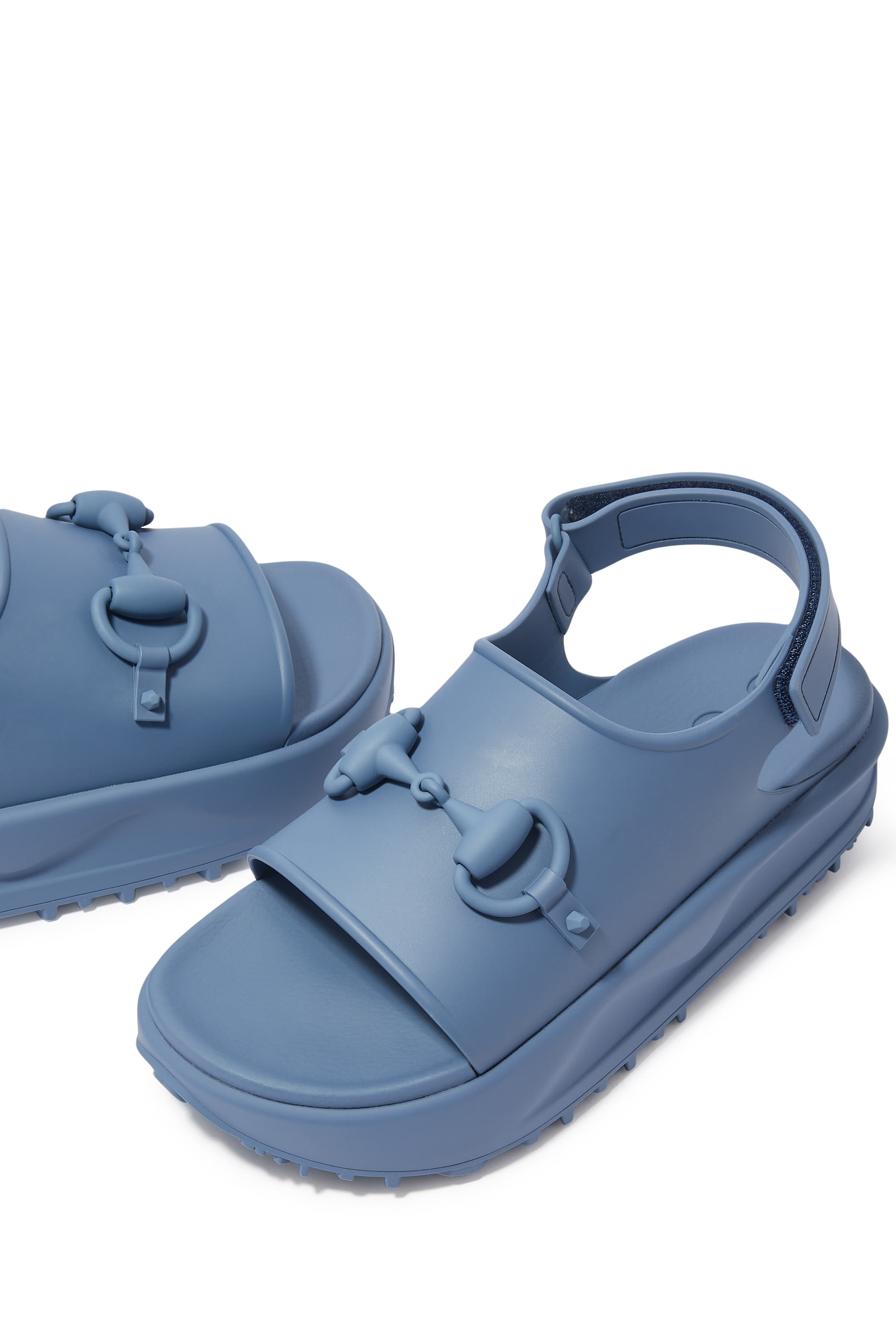 Horsebit Rubber Flatform Sandals